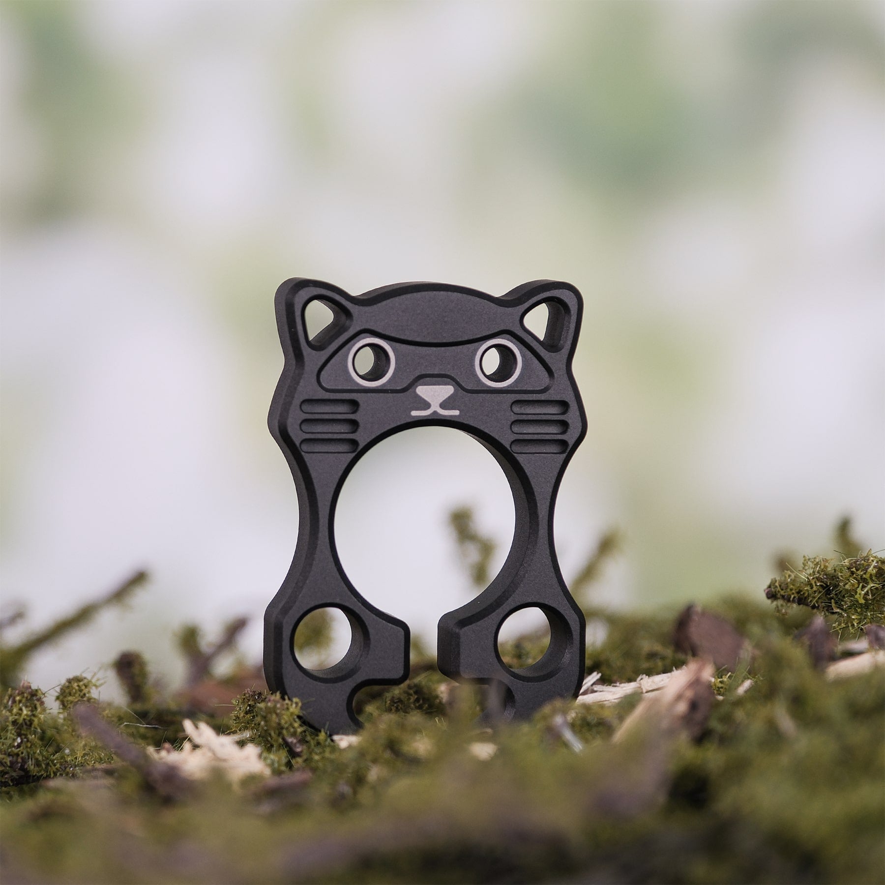 Black titanium Raccoon bottle opener, a Vosteed EDC tool