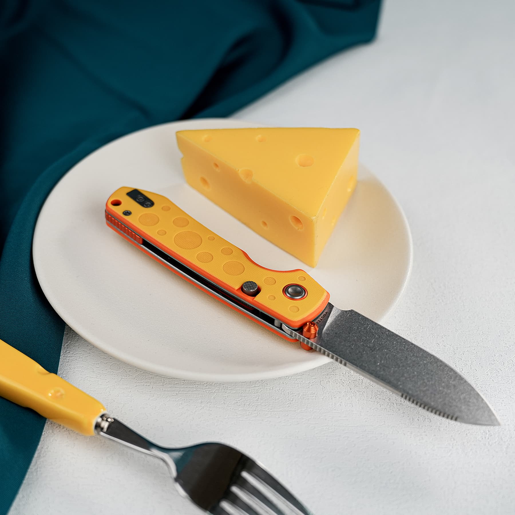 CheesePirates® -Top Liner Lock (3.25" 14C28N Blade & G10 Handle) - A2932