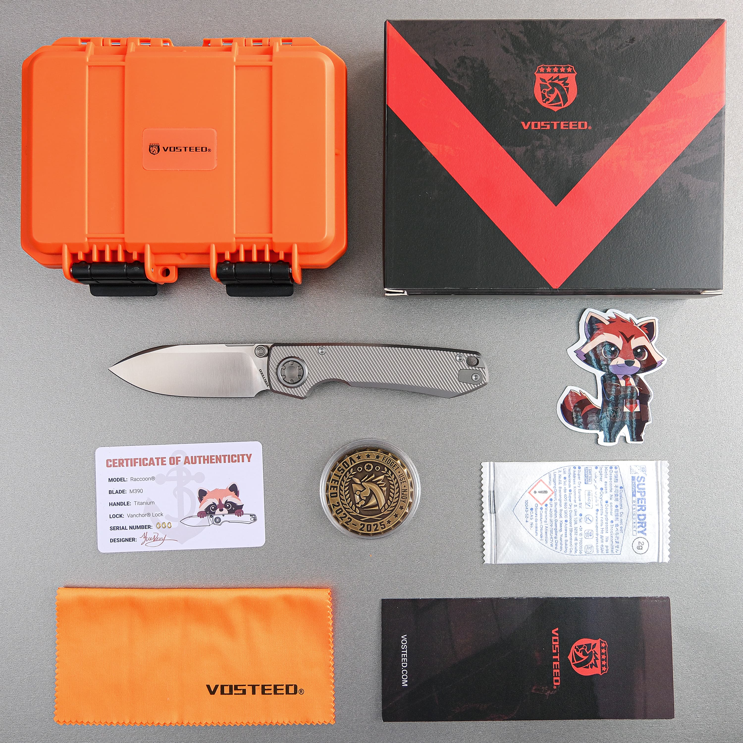 Raccoon® V -Vanchor Lock® (3.22" M390 Blade & Titanium Handle) - A4003