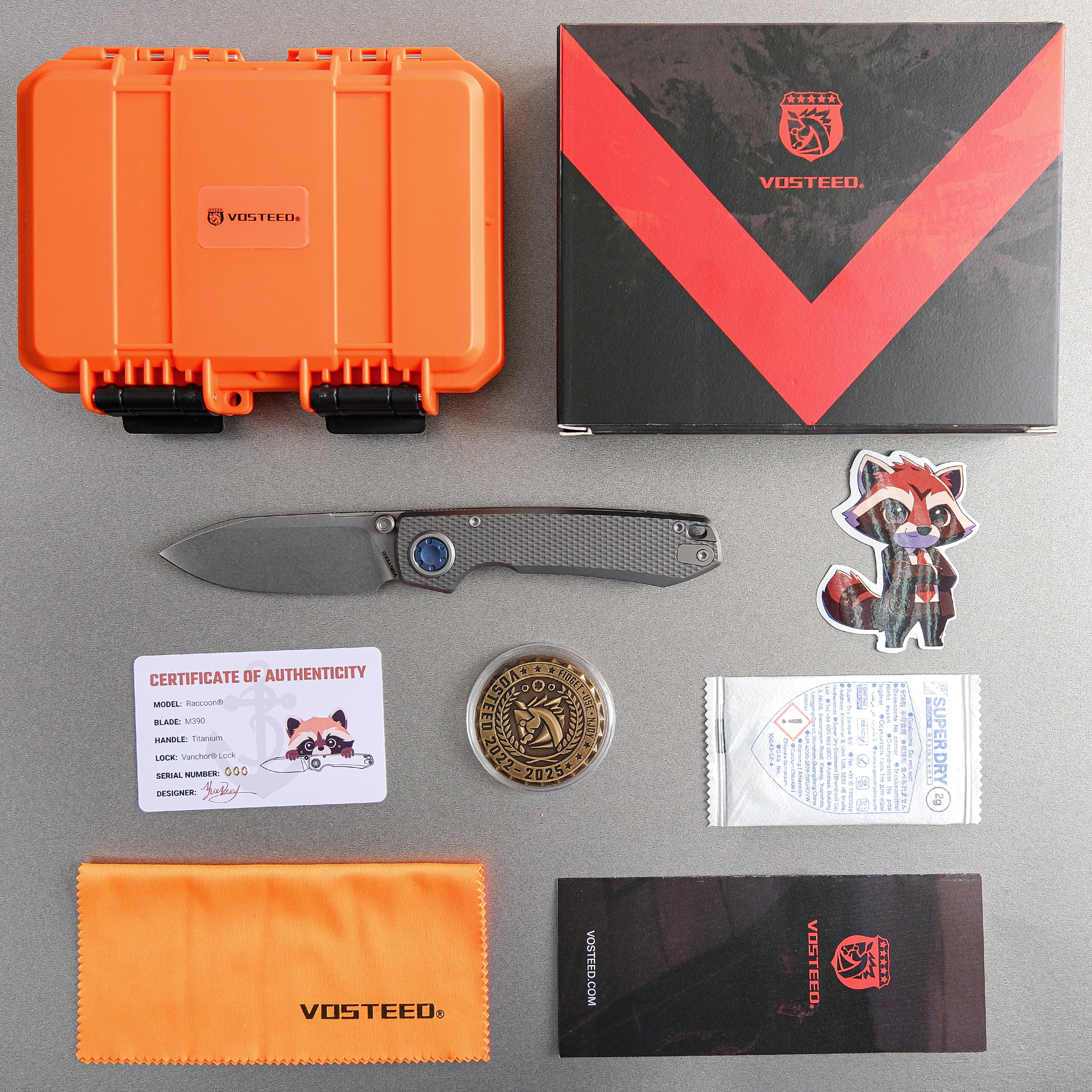 Raccoon® V -Vanchor Lock® (3.22" M390 Blade & Titanium Handle) - A4001
