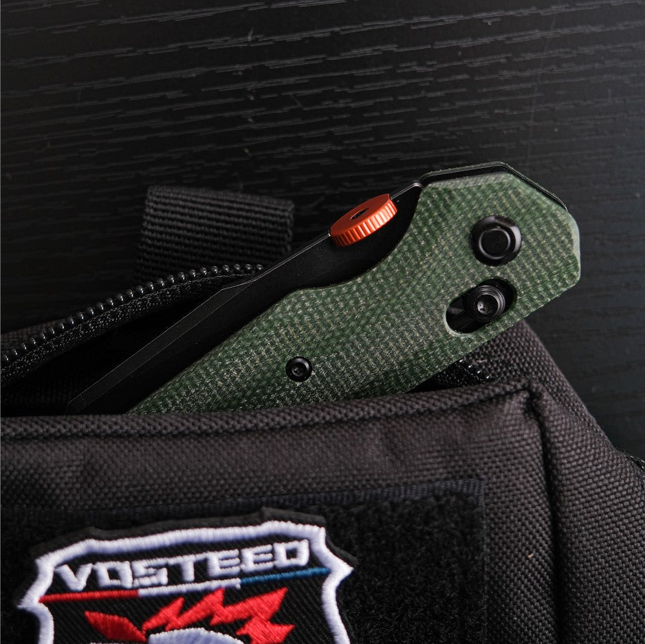 Vosteed Tala Green Micarta Knife in Pocket
