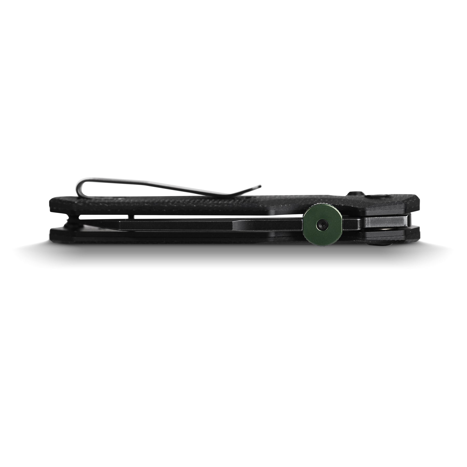 Vosteed Tala Knife - Side View, pocket clip, thumb disk