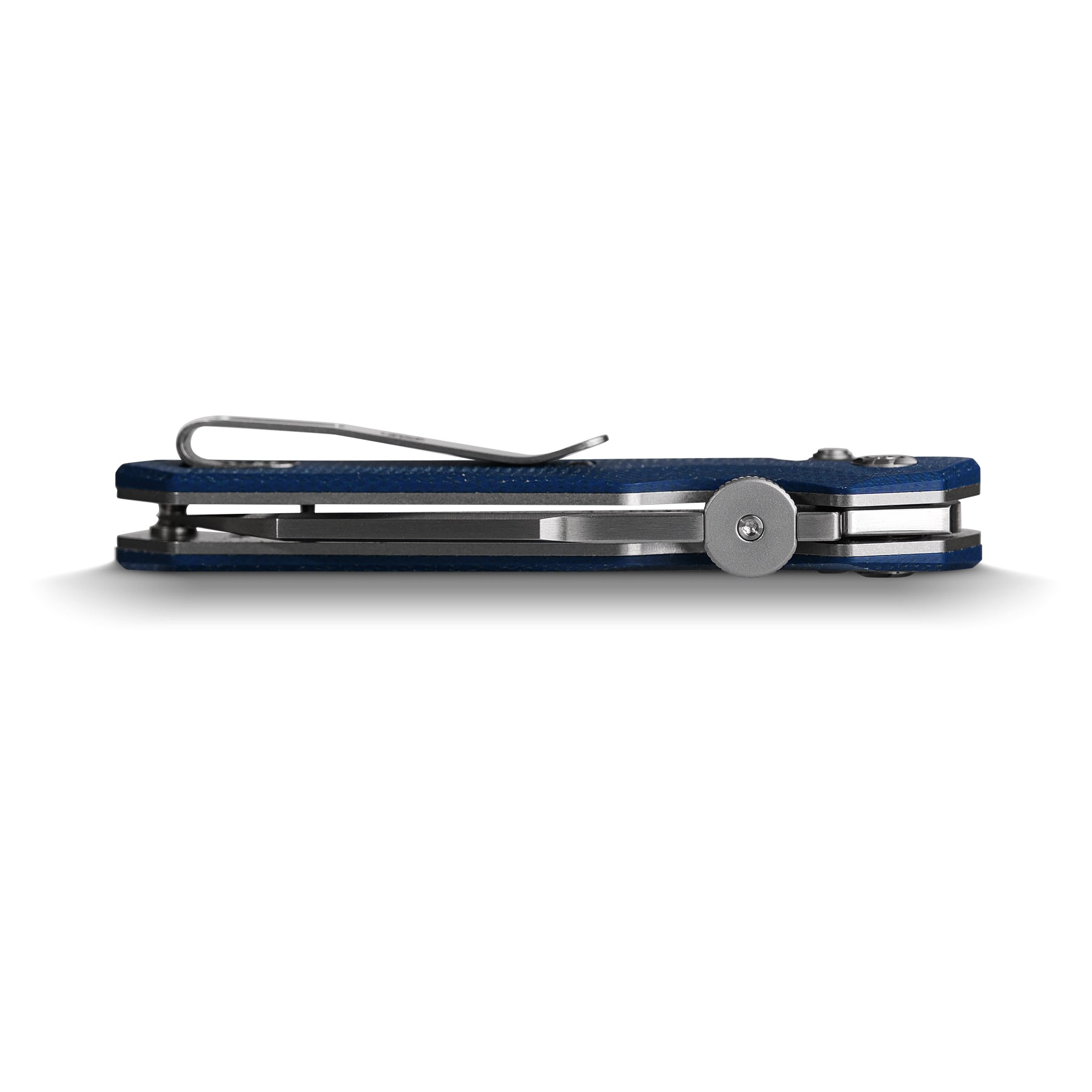 Vosteed Tala knife side view, pocket clip detail