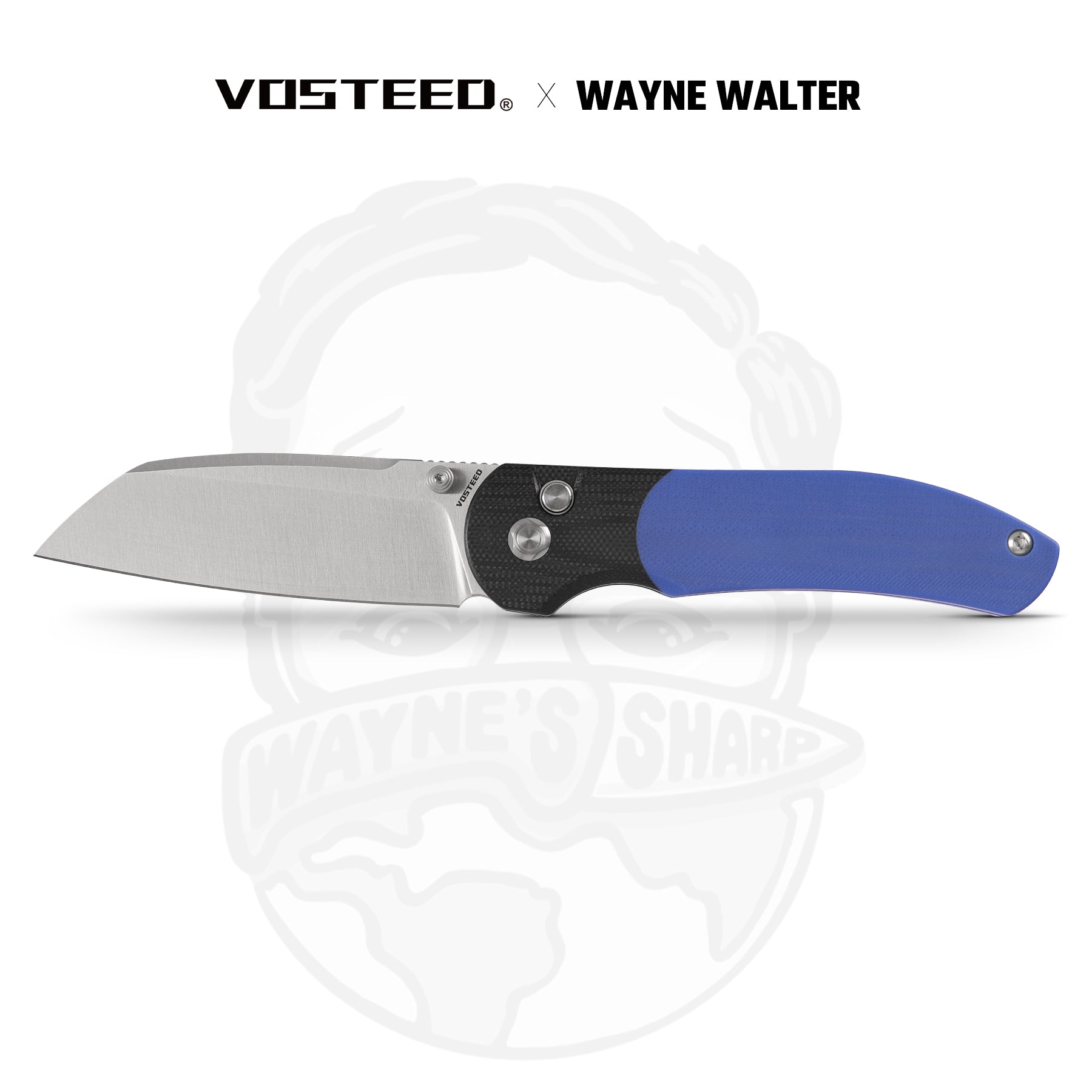 Vosteed Thornton Trek Lock Knife - Black & Blue G10 Handle