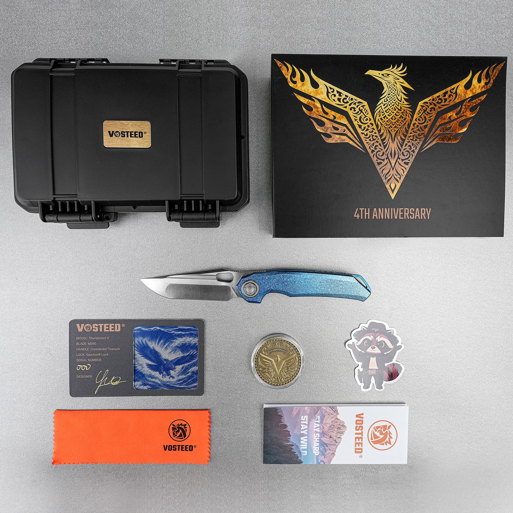 Coming Soon - Thunderbird V- Vanchor Lock® (3.46" M390 Blade & Crystallized Titanium Handle) - A0323