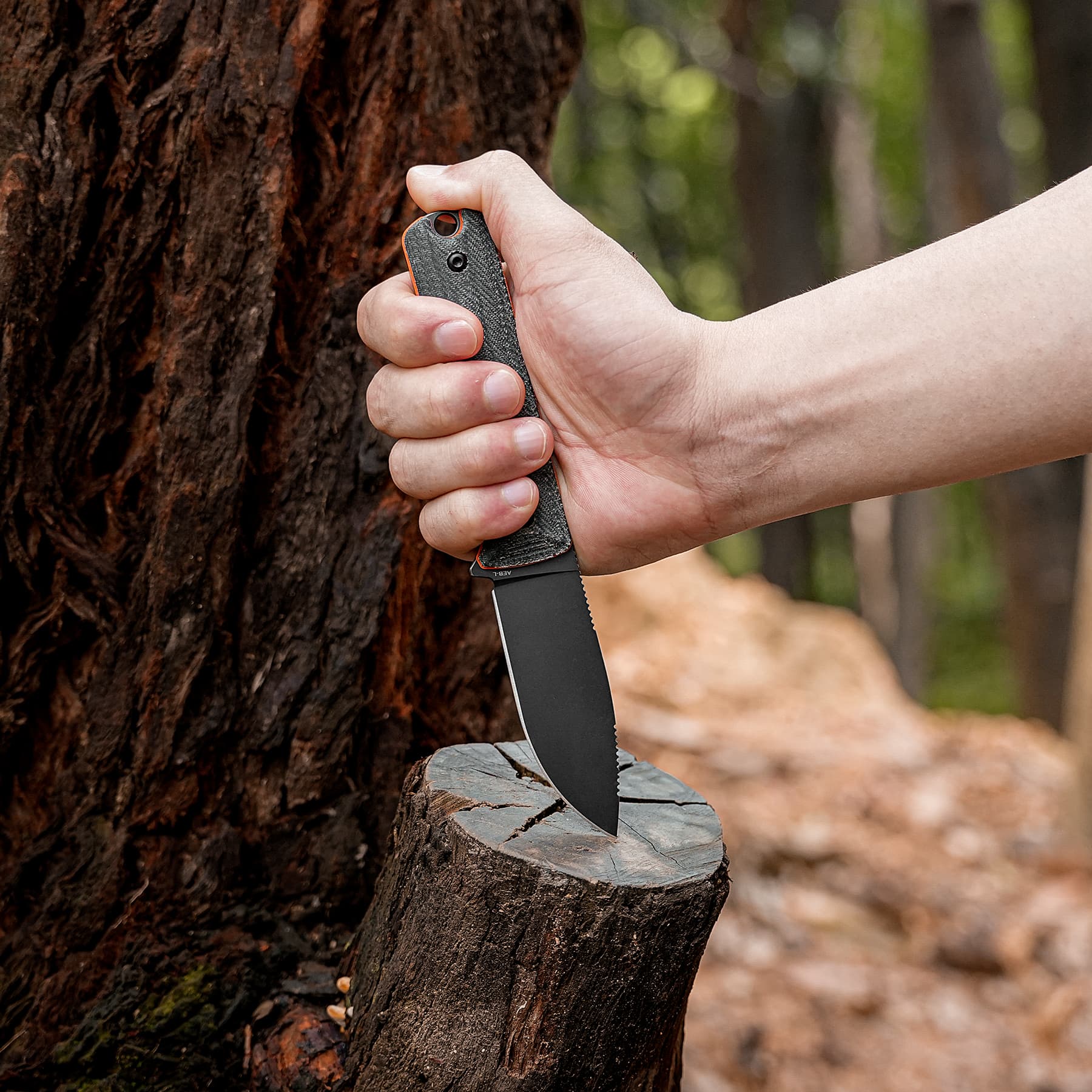 Vombat - Fixed Blade Knife (3.16" AEB-L Blade & Denim Micarta Handle) - D0904 - AMAZON & TIKTOK EXCLUSIVE