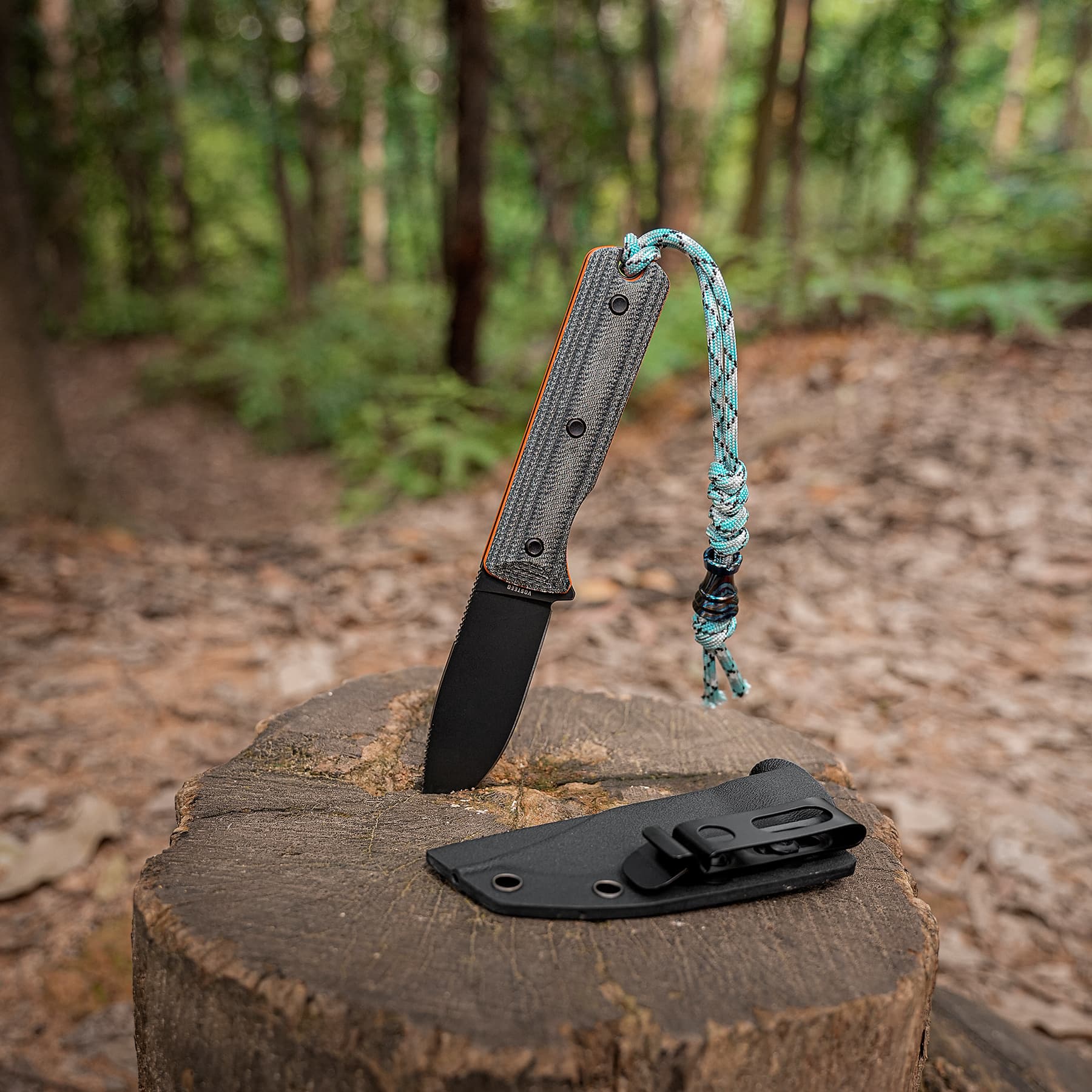 Vombat - Fixed Blade Knife (3.16" AEB-L Blade & Denim Micarta Handle) - D0904 - AMAZON & TIKTOK EXCLUSIVE