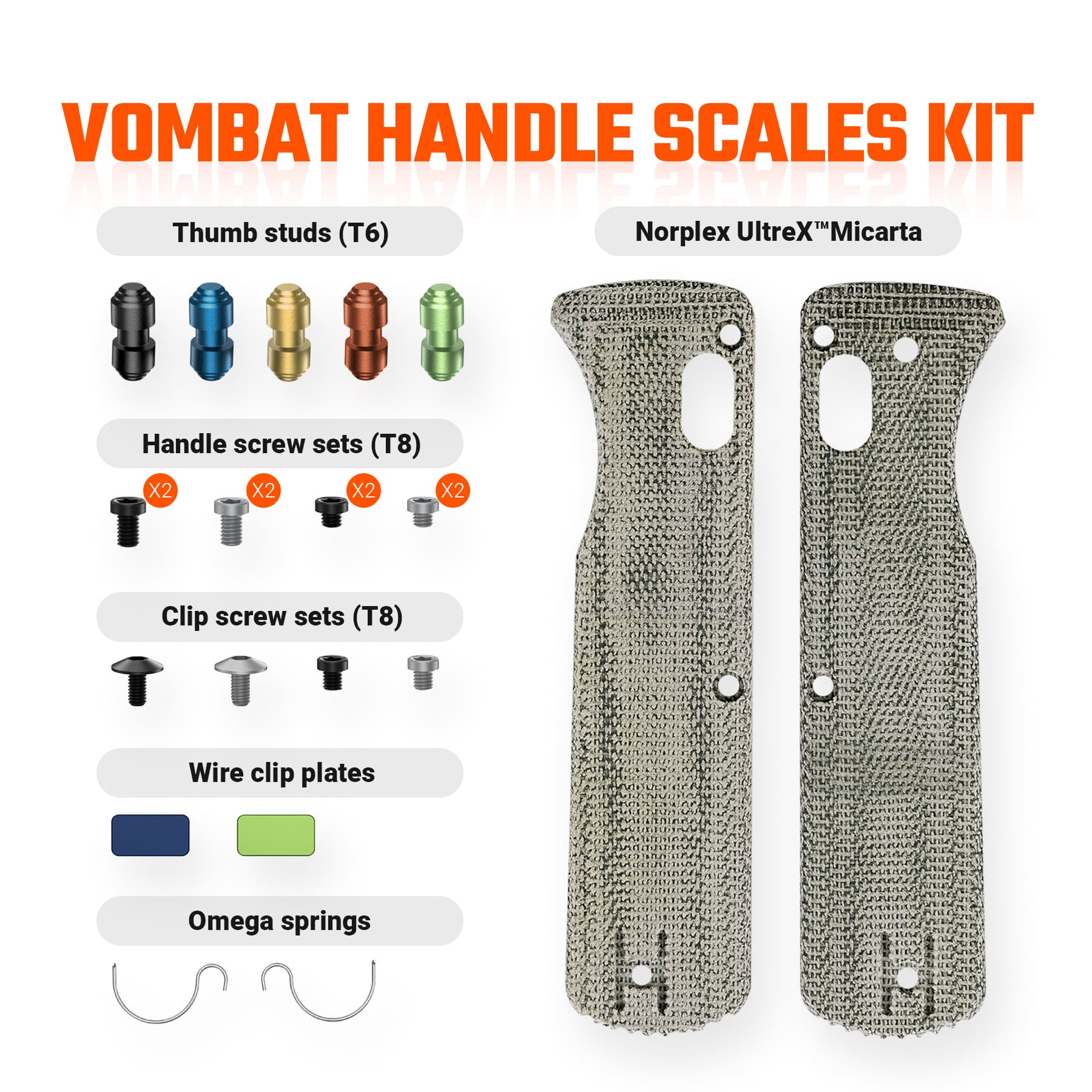 Vombat Handle Scales Kits- W0103