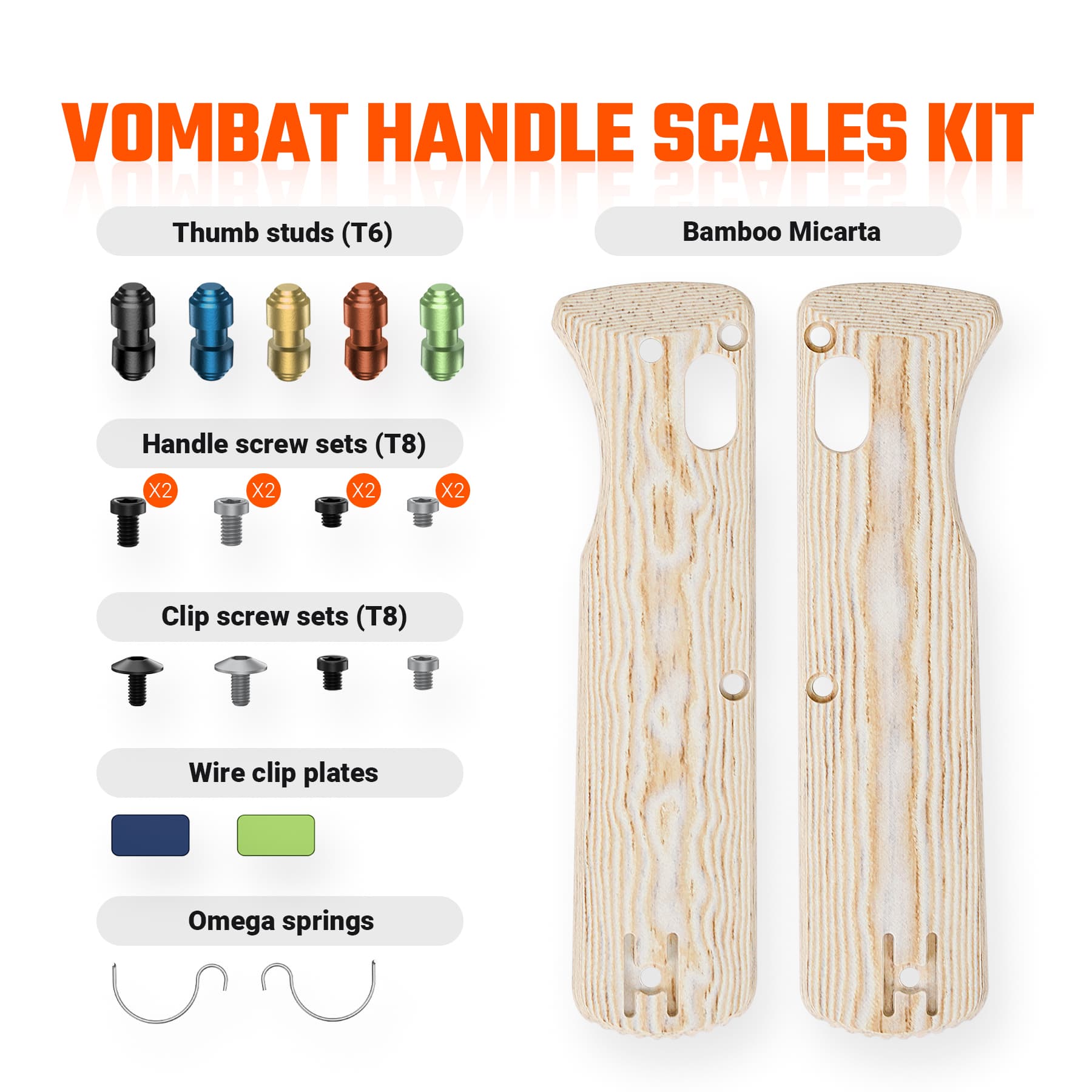 Vombat Handle Scales Kits- W0110