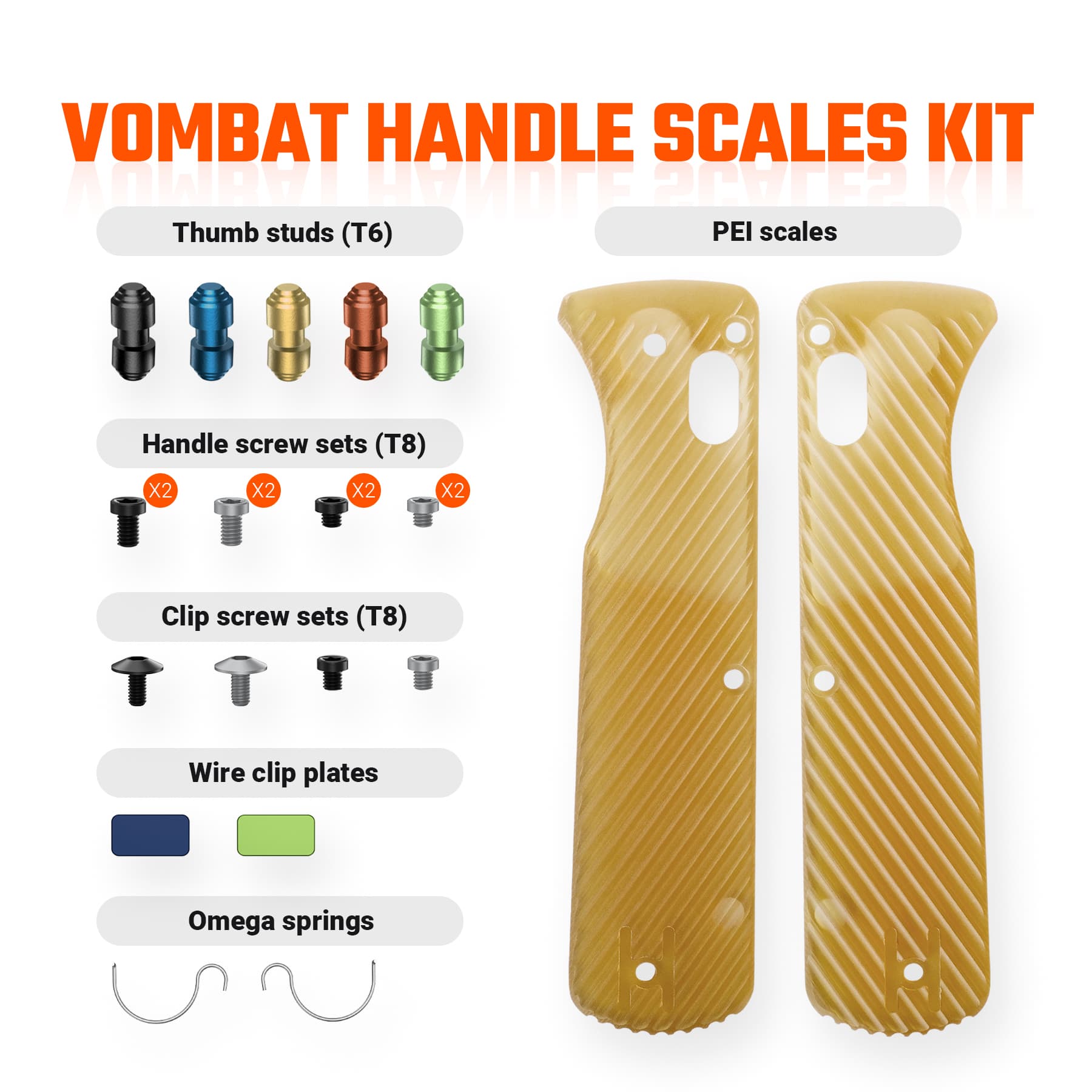 Vombat Handle Scales Kits- X0138