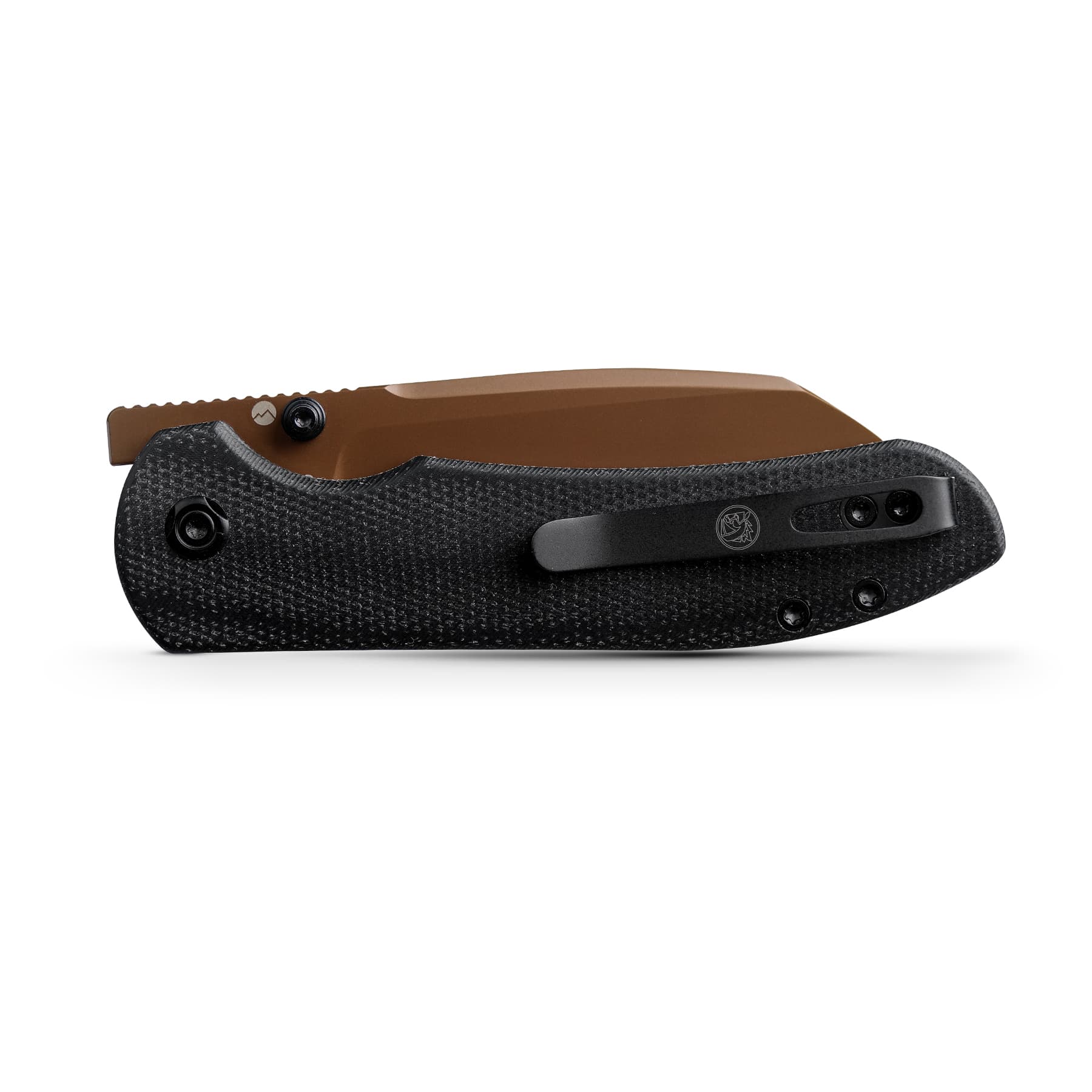 WMK exclusive Vosteed LC Thornton Folding Knife Black Micarta Handle 14C28N Copper Dune Finish A1705