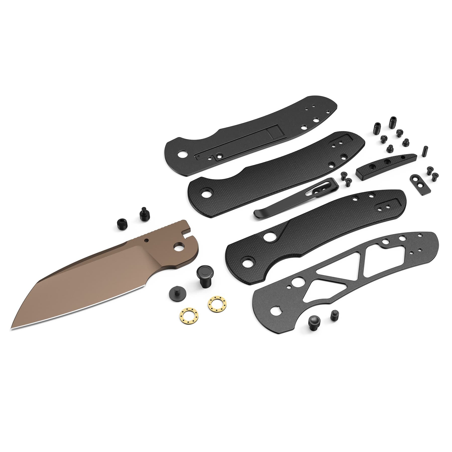 WMK exclusive Vosteed LC Thornton Folding Knife Black Micarta Handle 14C28N Copper Dune Finish A1705