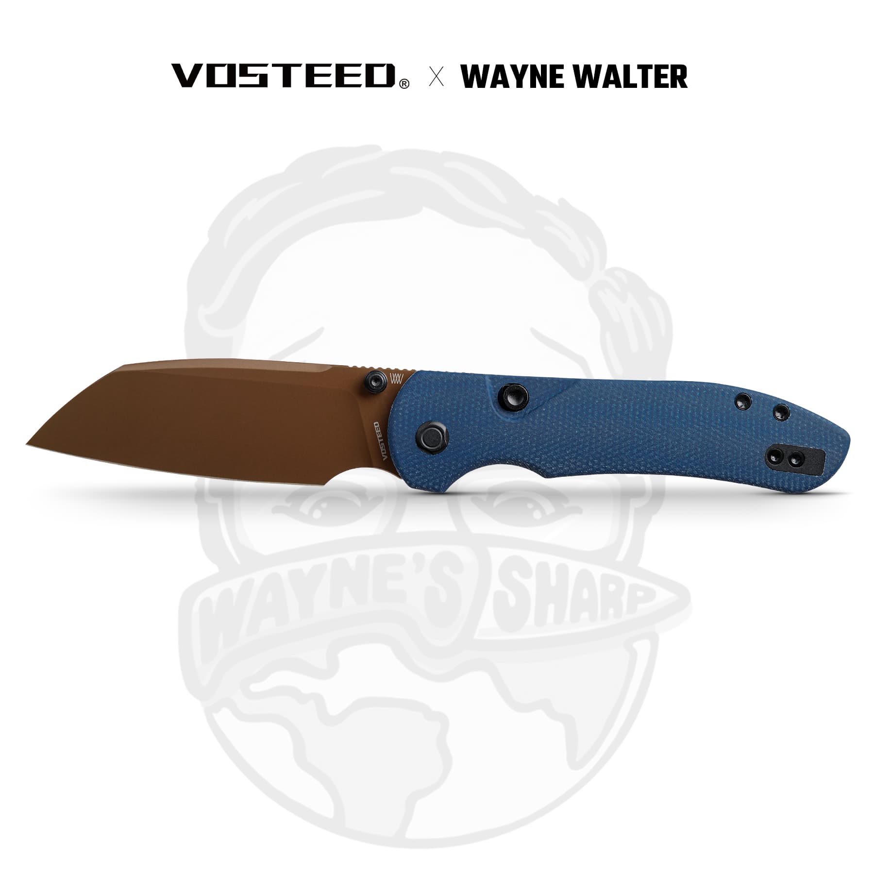 WMK exclusive Vosteed LC Thornton Folding Knife Black Micarta Handle 14C28N Copper Dune Finish A1706