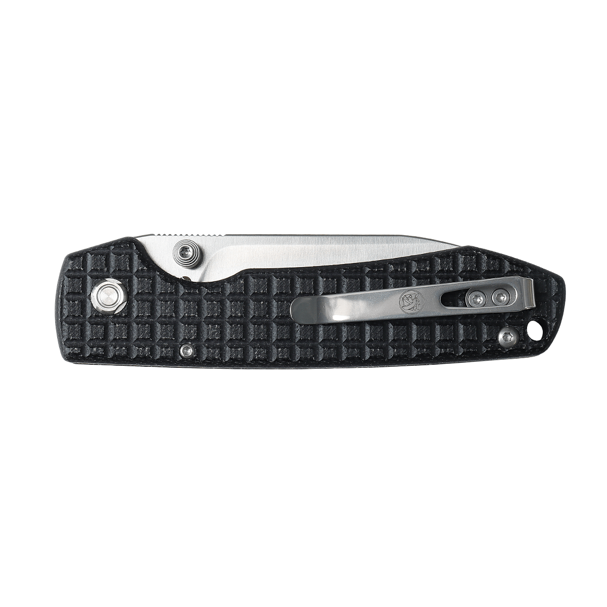 Vosteed Raccoon Button Lock Folding Knife Black Micarta Handle