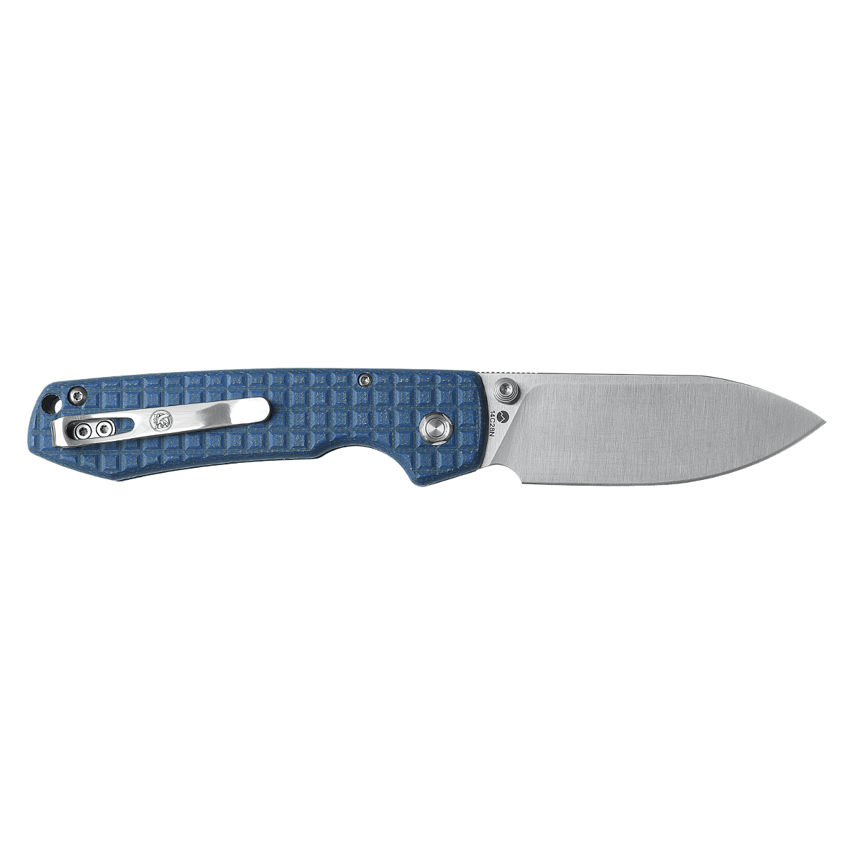 Vosteed Raccoon Folding Knife, Blue Micarta Handle