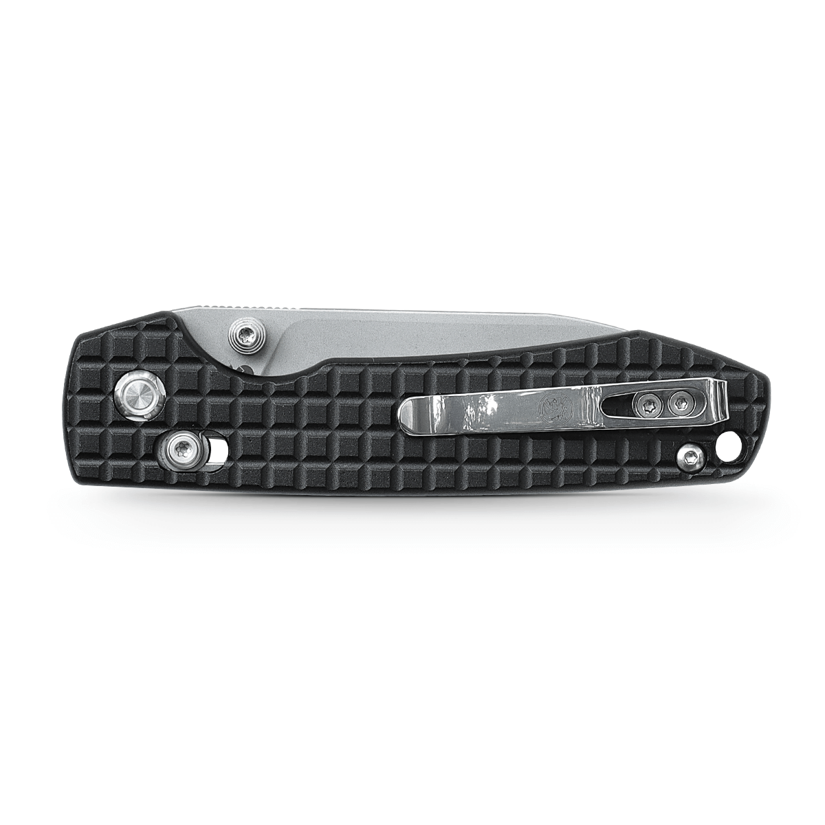 Vosteed Raccoon Folding Knife - Black Aluminum Handle Close-up