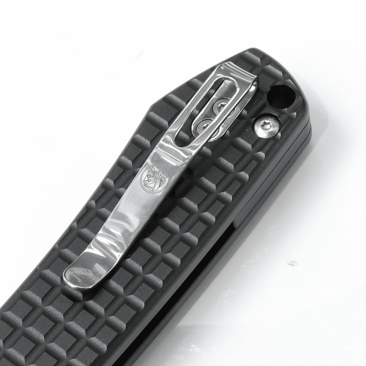 Vosteed Raccoon Knife Pocket Clip and Frag Pattern Handle