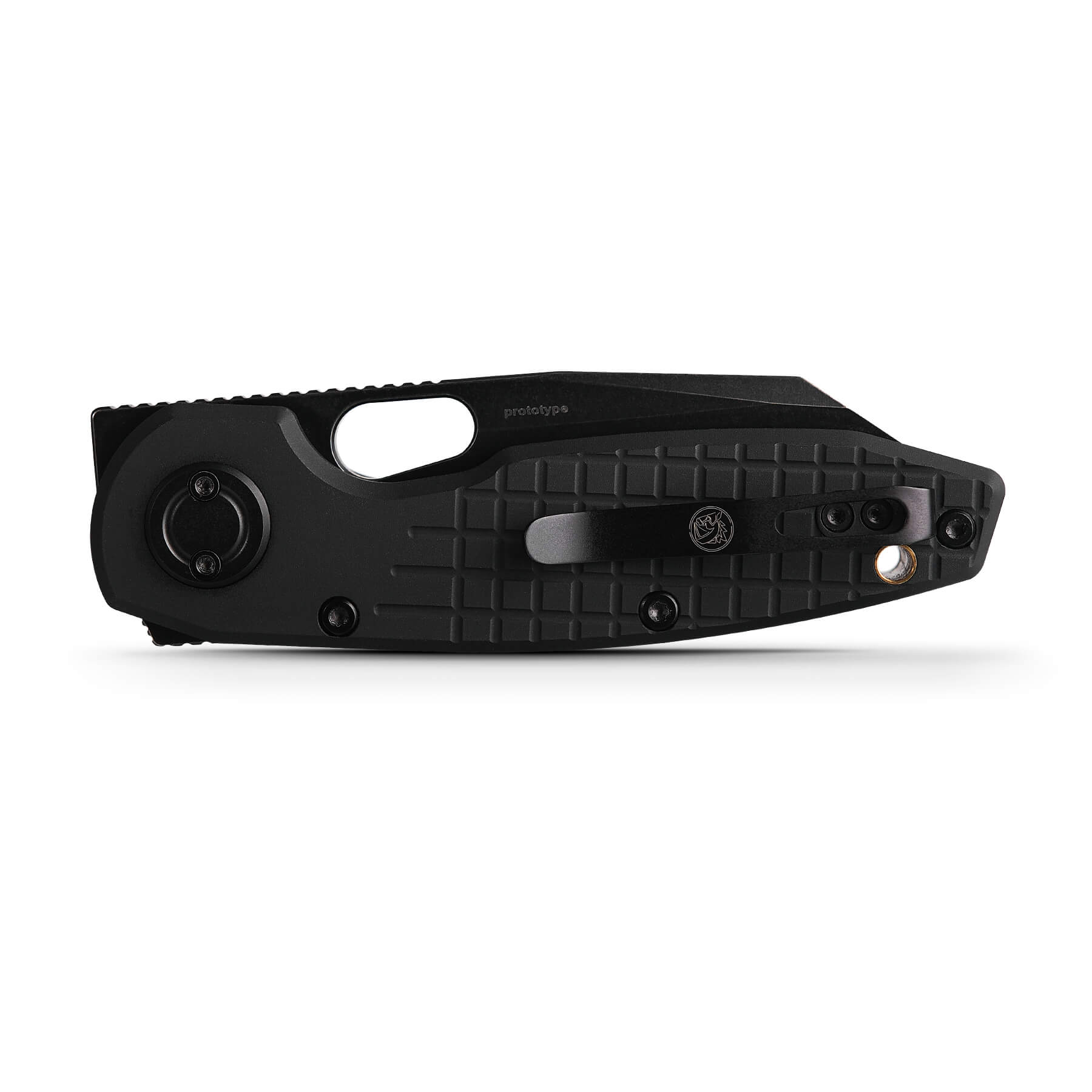 Vosteed Ankylo knife, black aluminum handle, prototype design