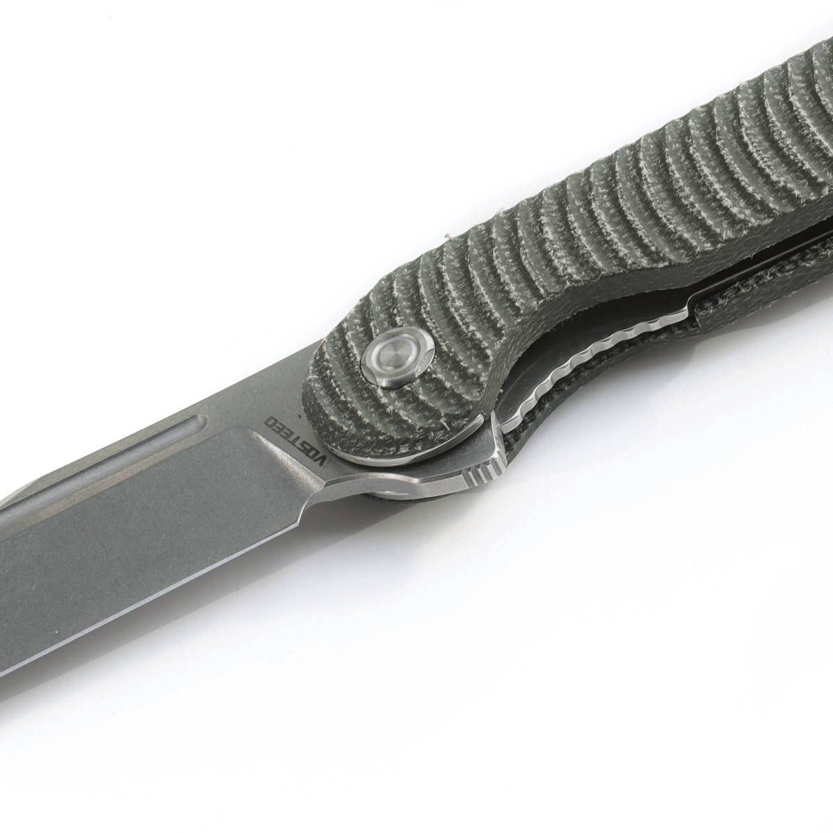 Vosteed Bellamy knife detail - Micarta handle and 154CM blade