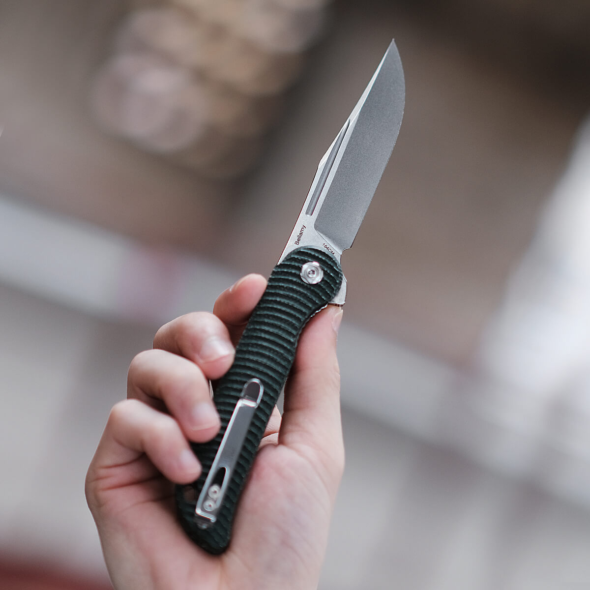 Vosteed Bellamy knife with Micarta handle, 154CM blade