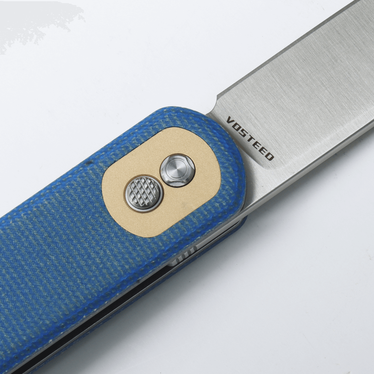 Vosteed Corgi Trek Lock Knife, blue Micarta handle and Vosteed blade