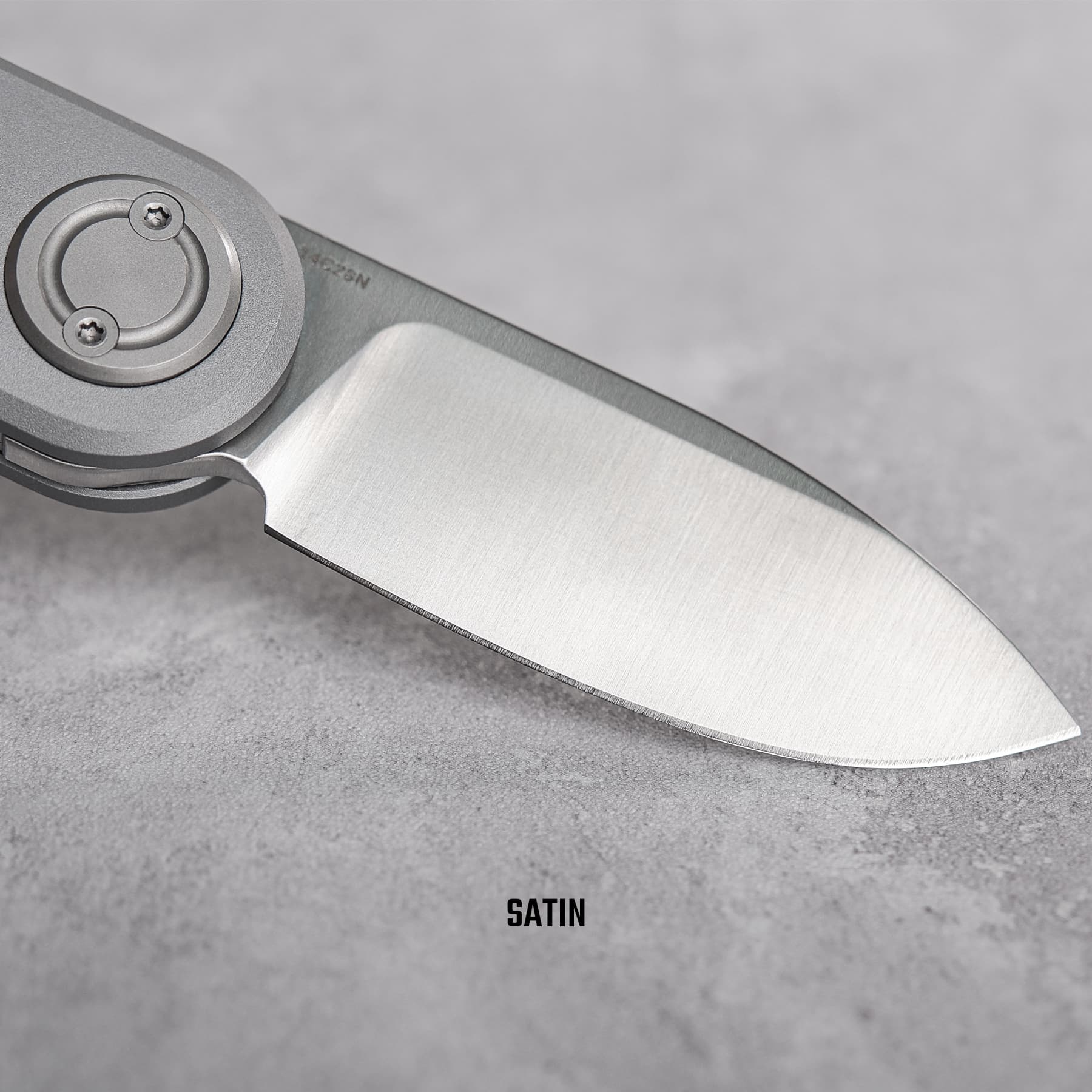 Corgi V knife blade with satin finish