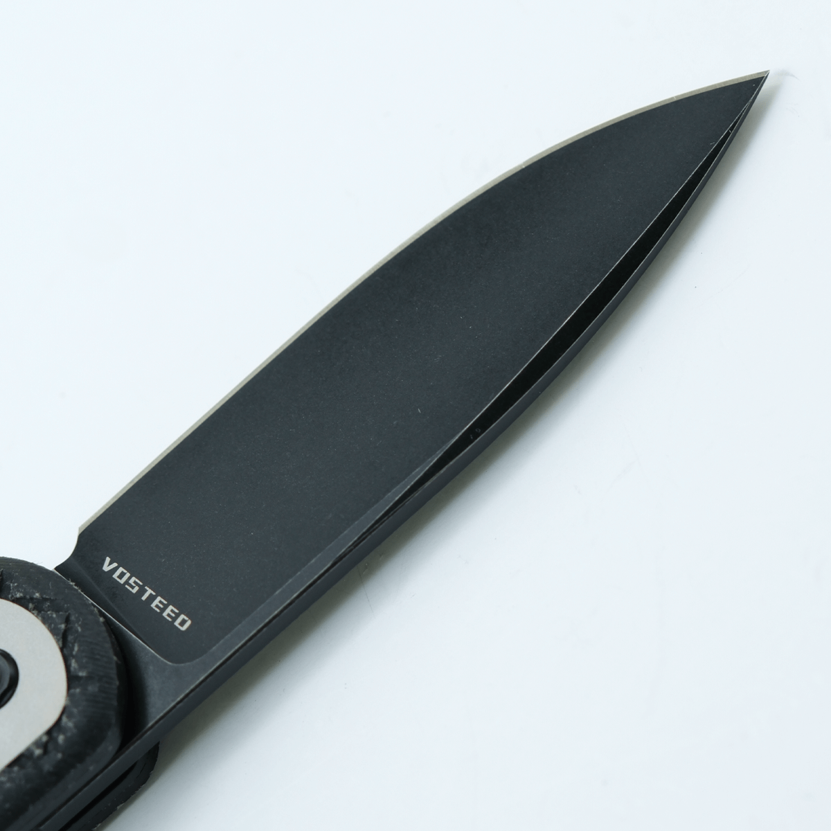 Vosteed Corgi Knife Blade Detail with Black Finish