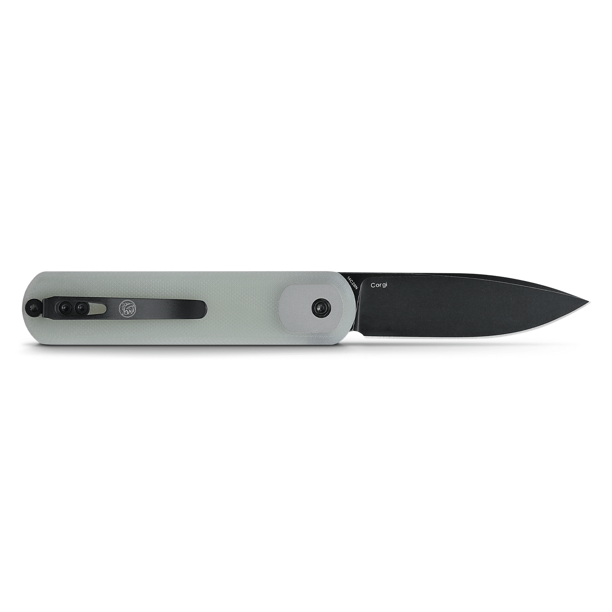 Vosteed Corgi knife with jade G10 handle and black blade
