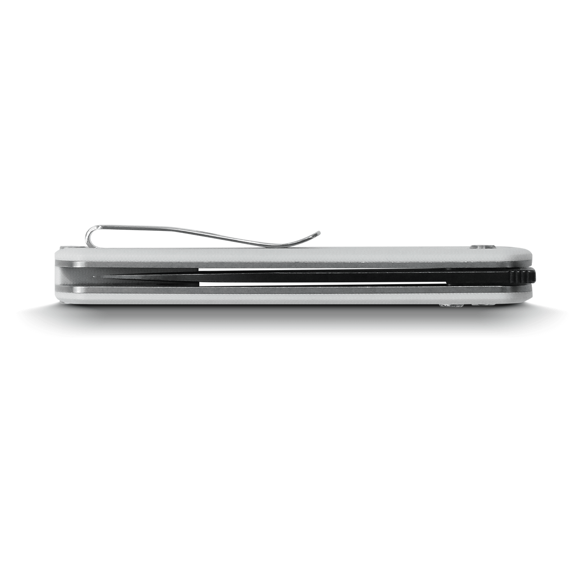 Vosteed Corgi Trek Lock Knife, side view, White G10