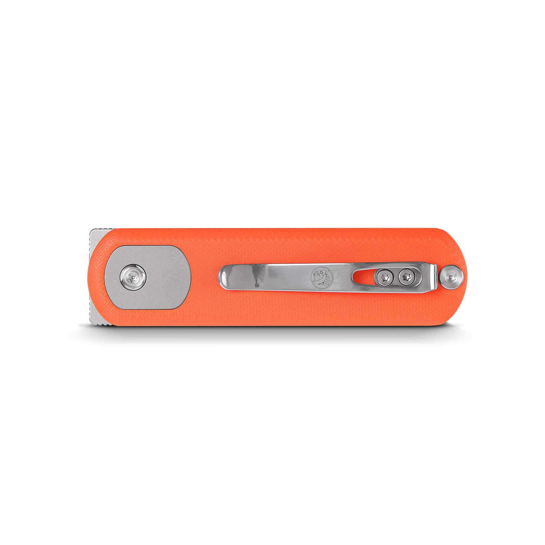 Vosteed Corgi Pup knife, orange G10 handle with pocket clip
