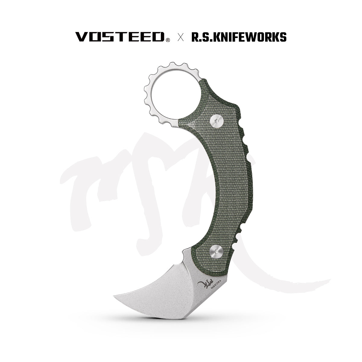 Vosteed Dirty Girl Karambit Knife - Green Micarta Handle