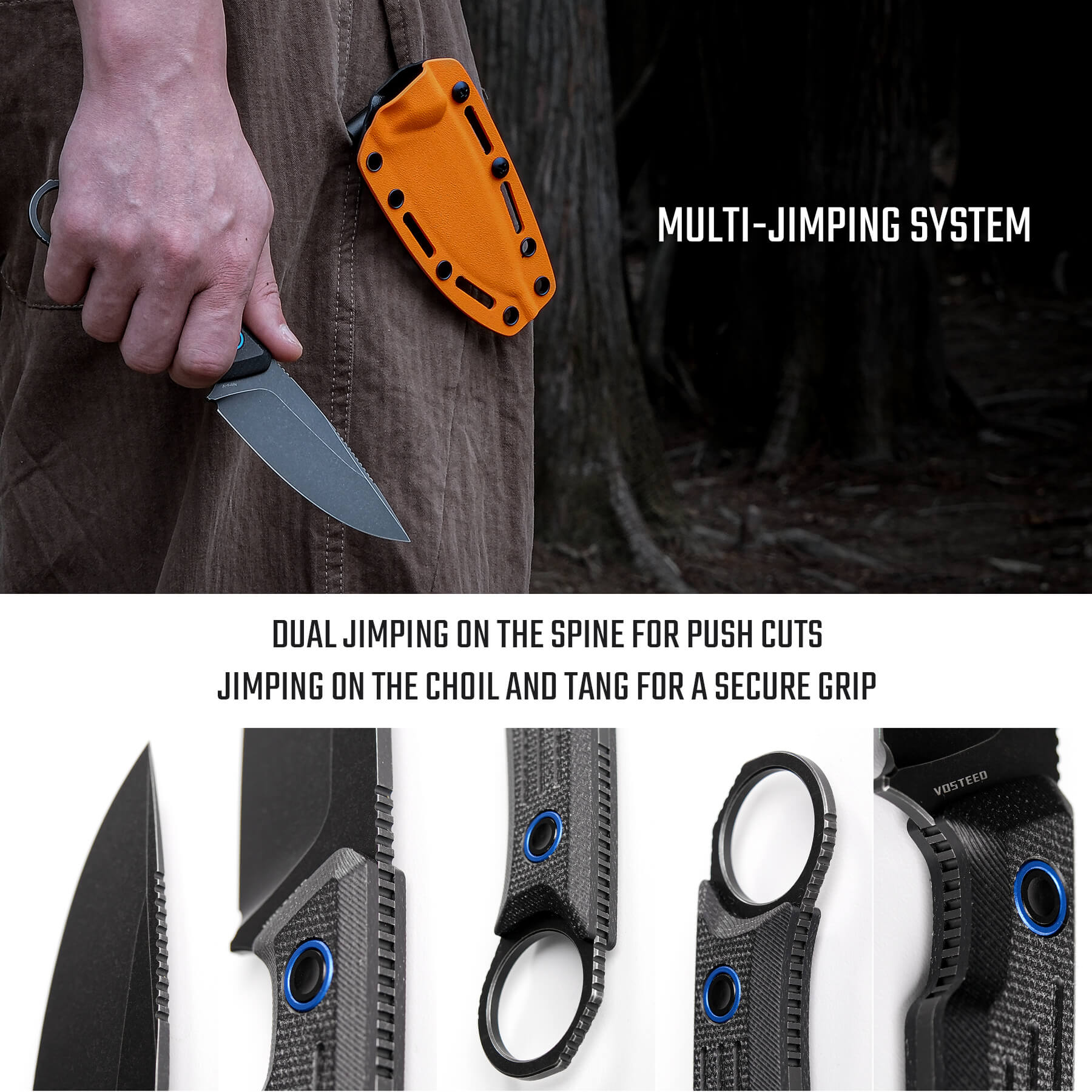 Fullback - Fixed Blade Knife (3.48" Nitro-V Blade & Micarta Handle) - D0301