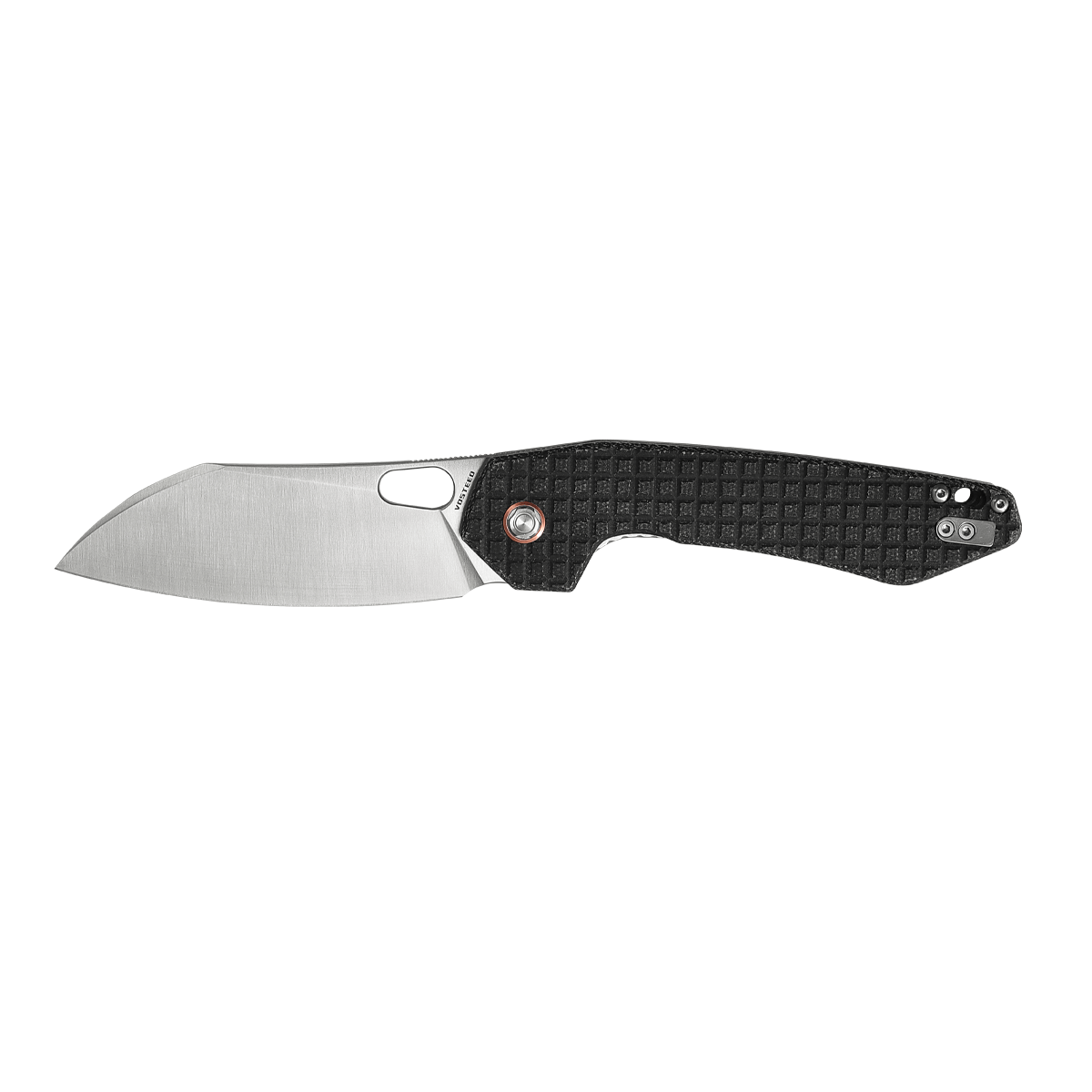 Vosteed Gator knife with sheepsfoot blade and Micarta handle