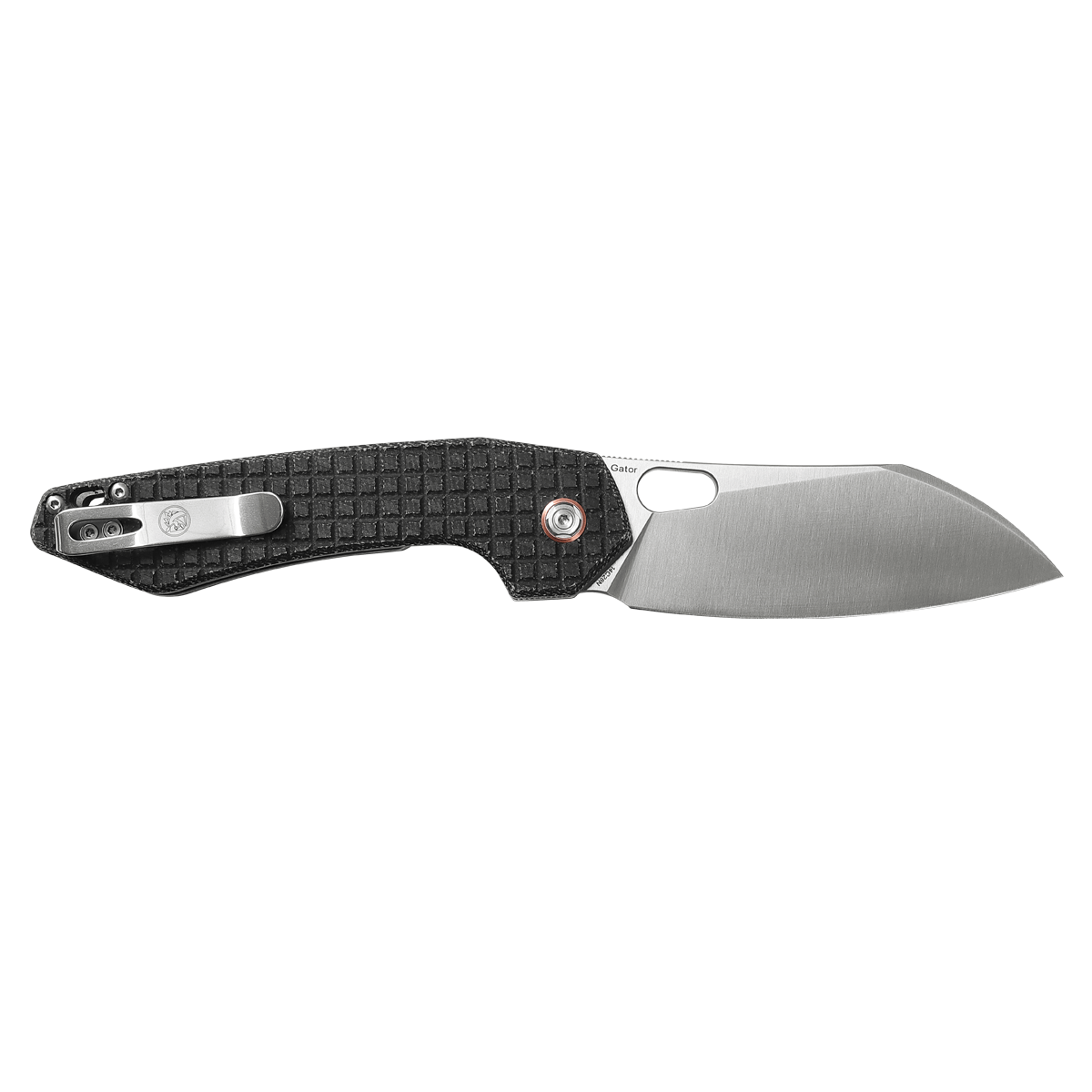 Vosteed Gator knife, black Micarta handle, sheepsfoot blade