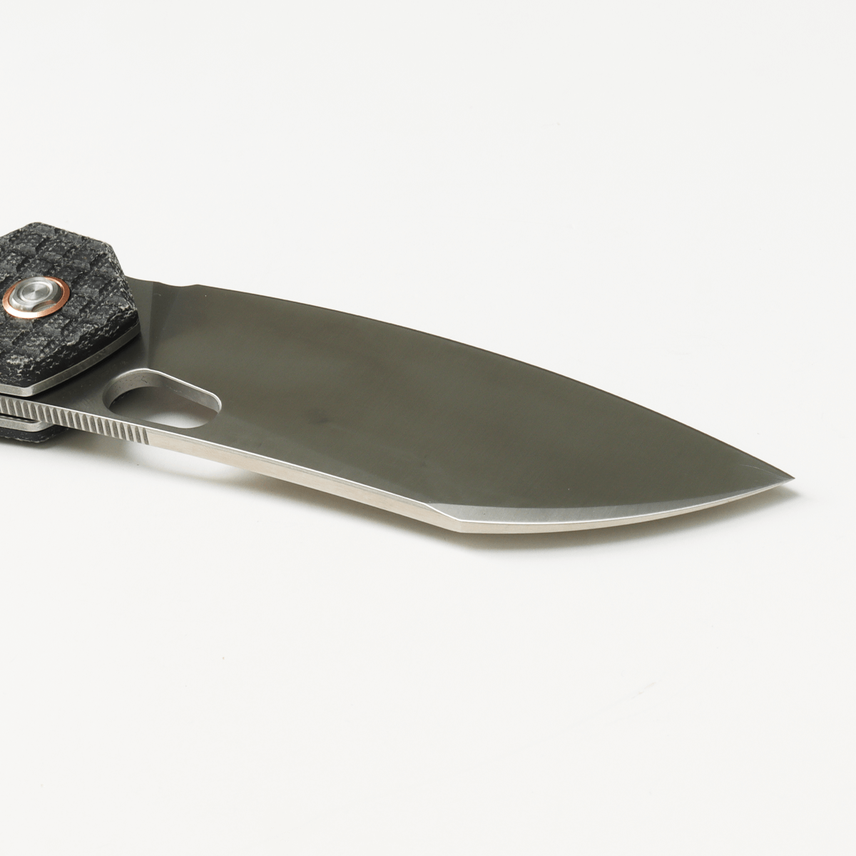 Vosteed Gator knife blade detail, sheepsfoot blade