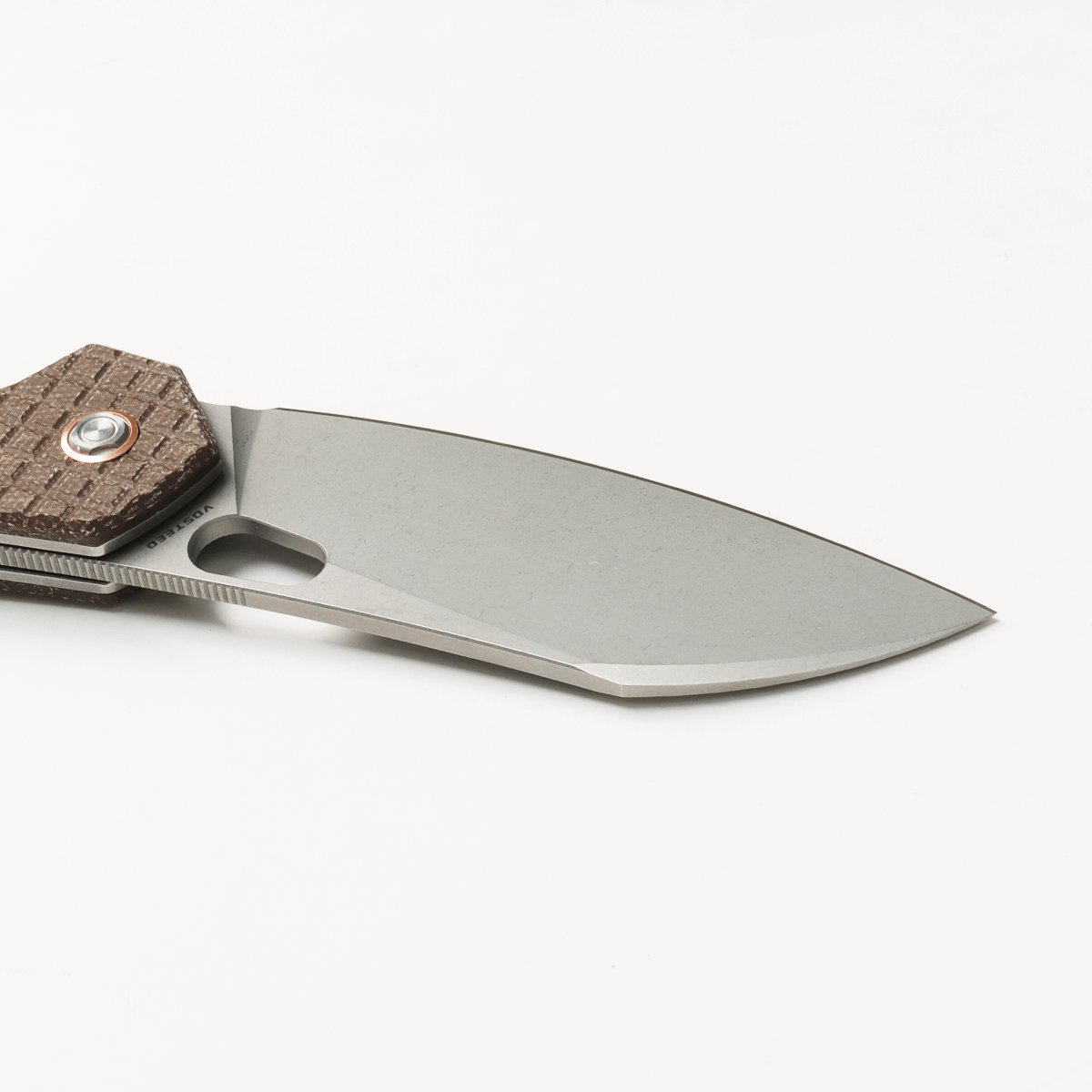 Vosteed Gator knife blade detail, 14C28N steel