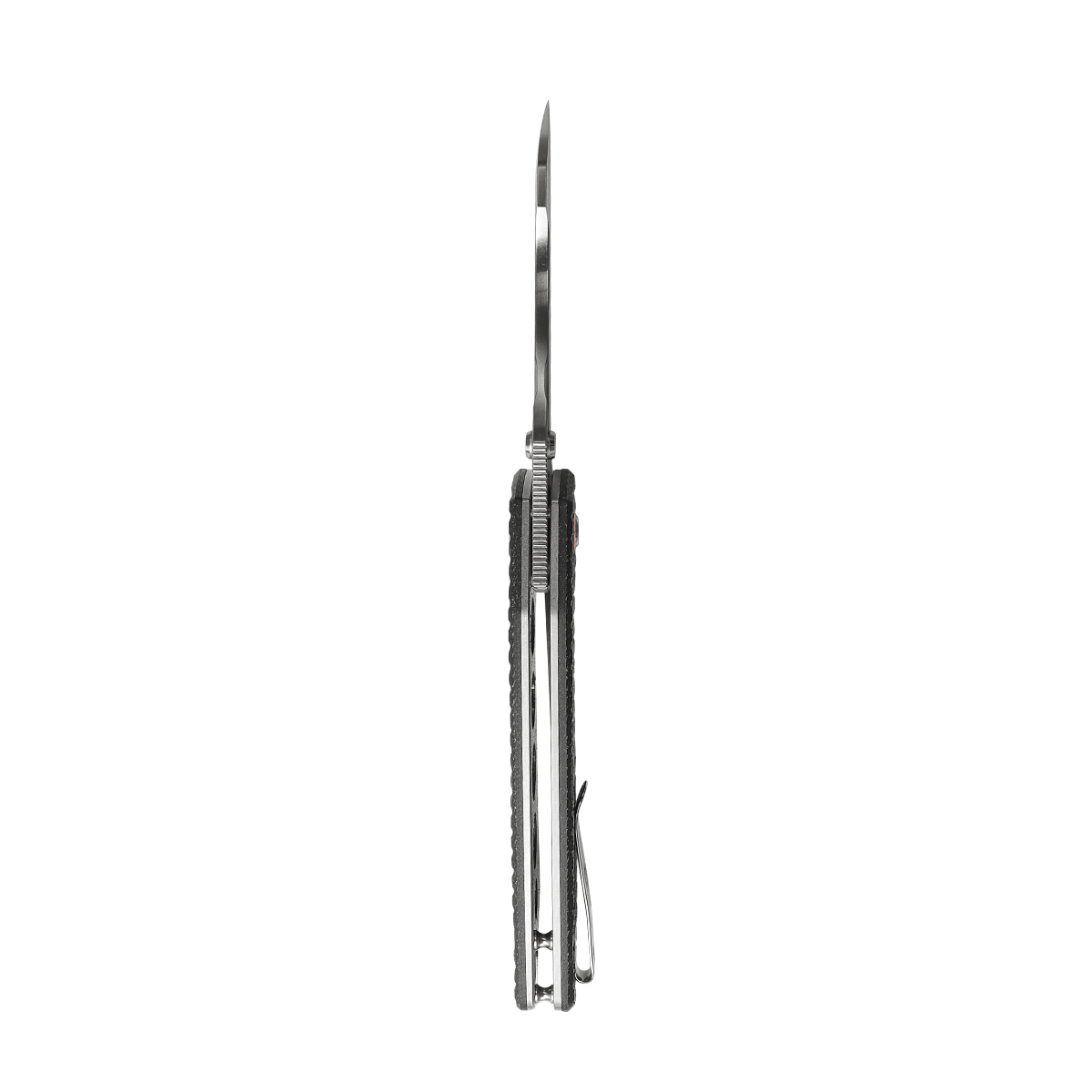Vosteed Gator Knife profile view - Blade, pocket clip detail