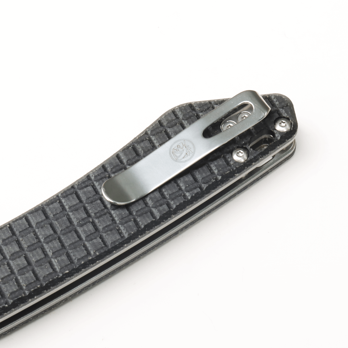 Vosteed Gator Knife - Close-up of Pocket Clip & Micarta Handle