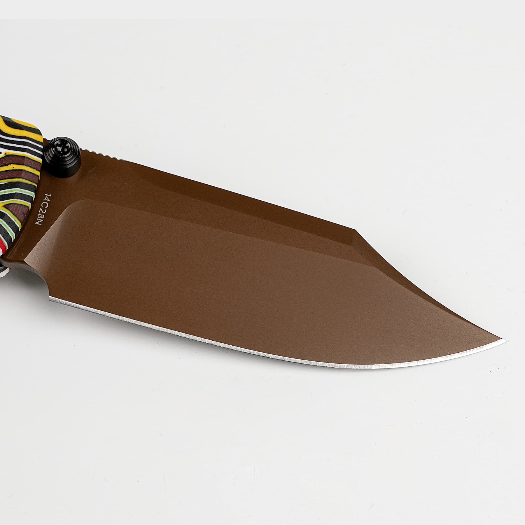 Going Gear Exclusive Vosteed Raccoon® 14C28N Dune Bowie Blade Arcade Pattern G10 Handle A2923