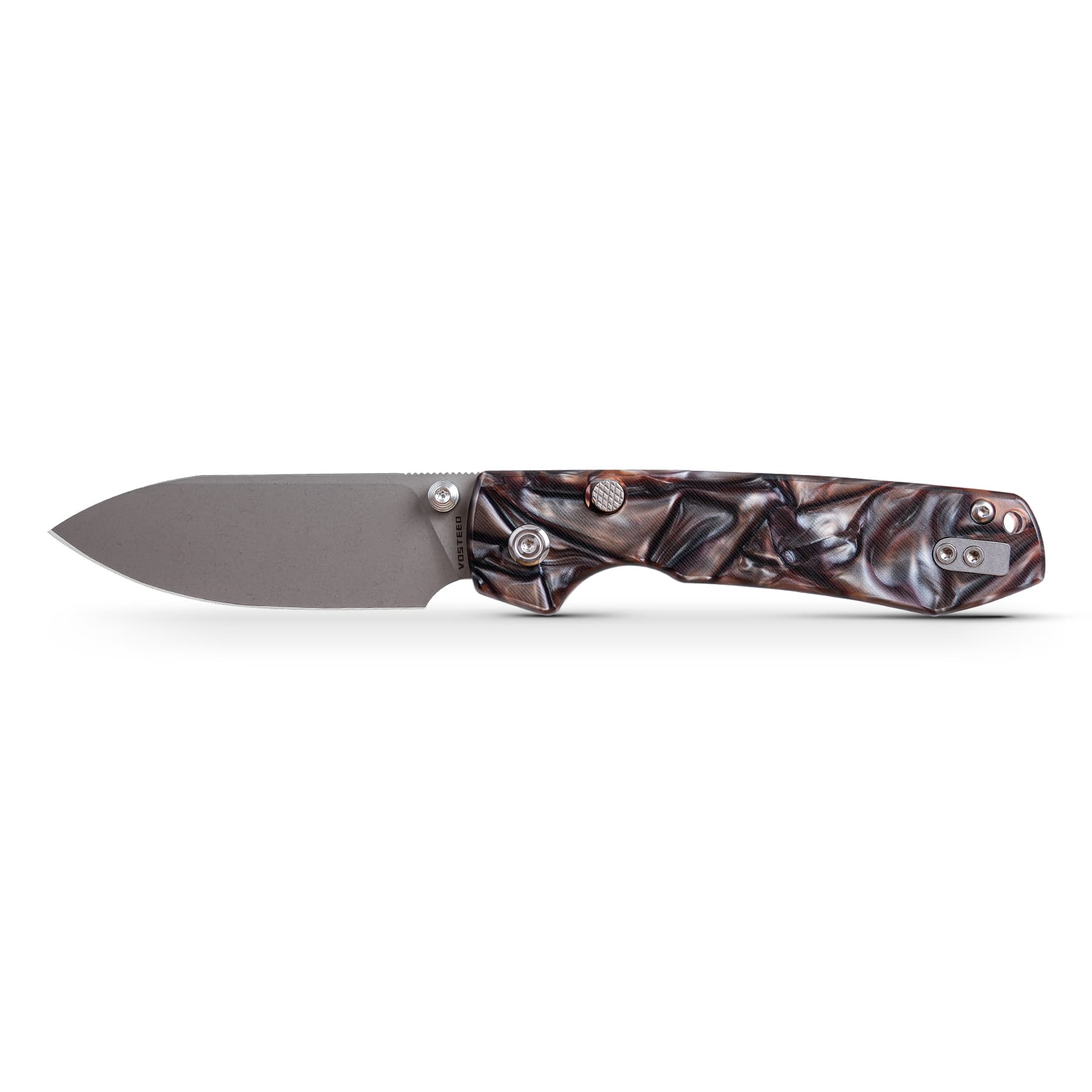 Going Gear Exclusive Vosteed Raccoon® Folding Knife 3.25in 14C28N Steel Raffir Noble Handles Top Liner Lock A2917