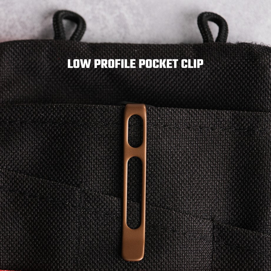 Vosteed Marten knife low profile pocket clip detail