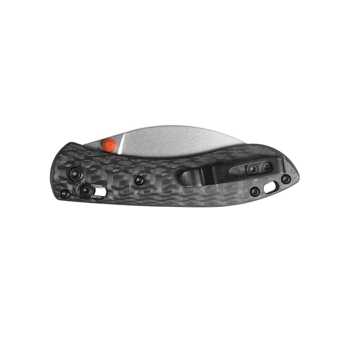 Vosteed Mini Nightshade knife with carbon fiber handle, pocket clip