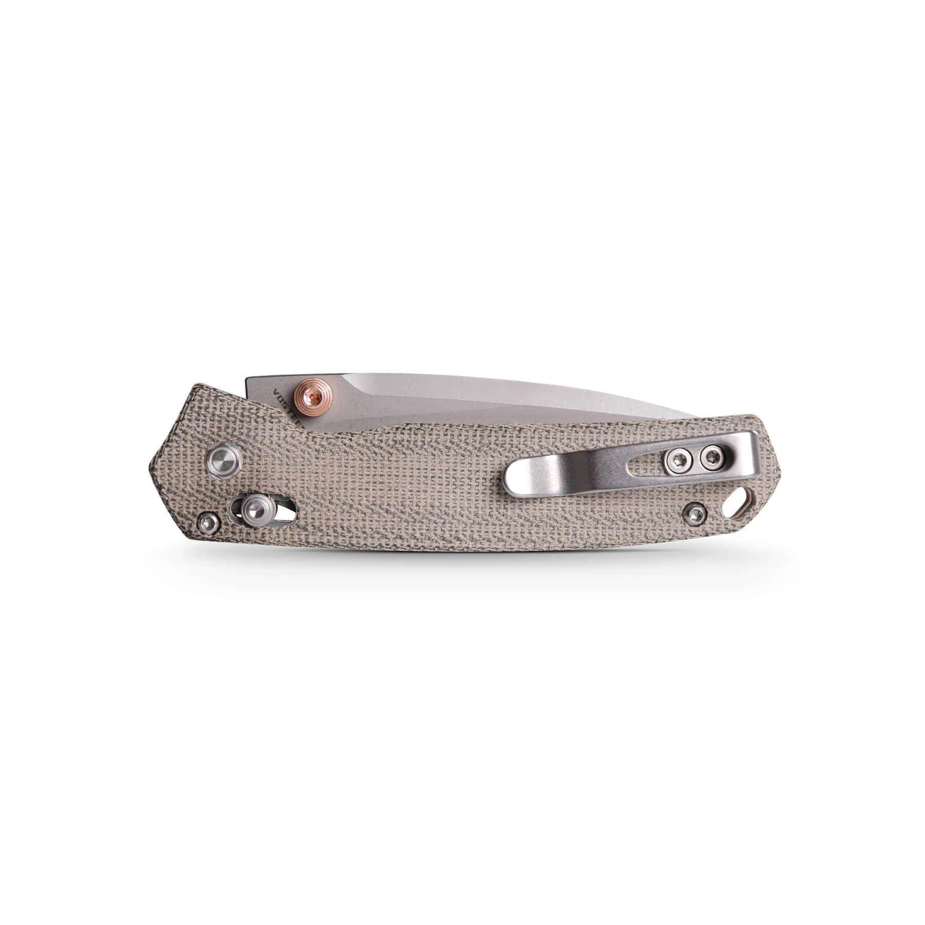 Vosteed Mini Psyop knife, Olive Green Micarta handle