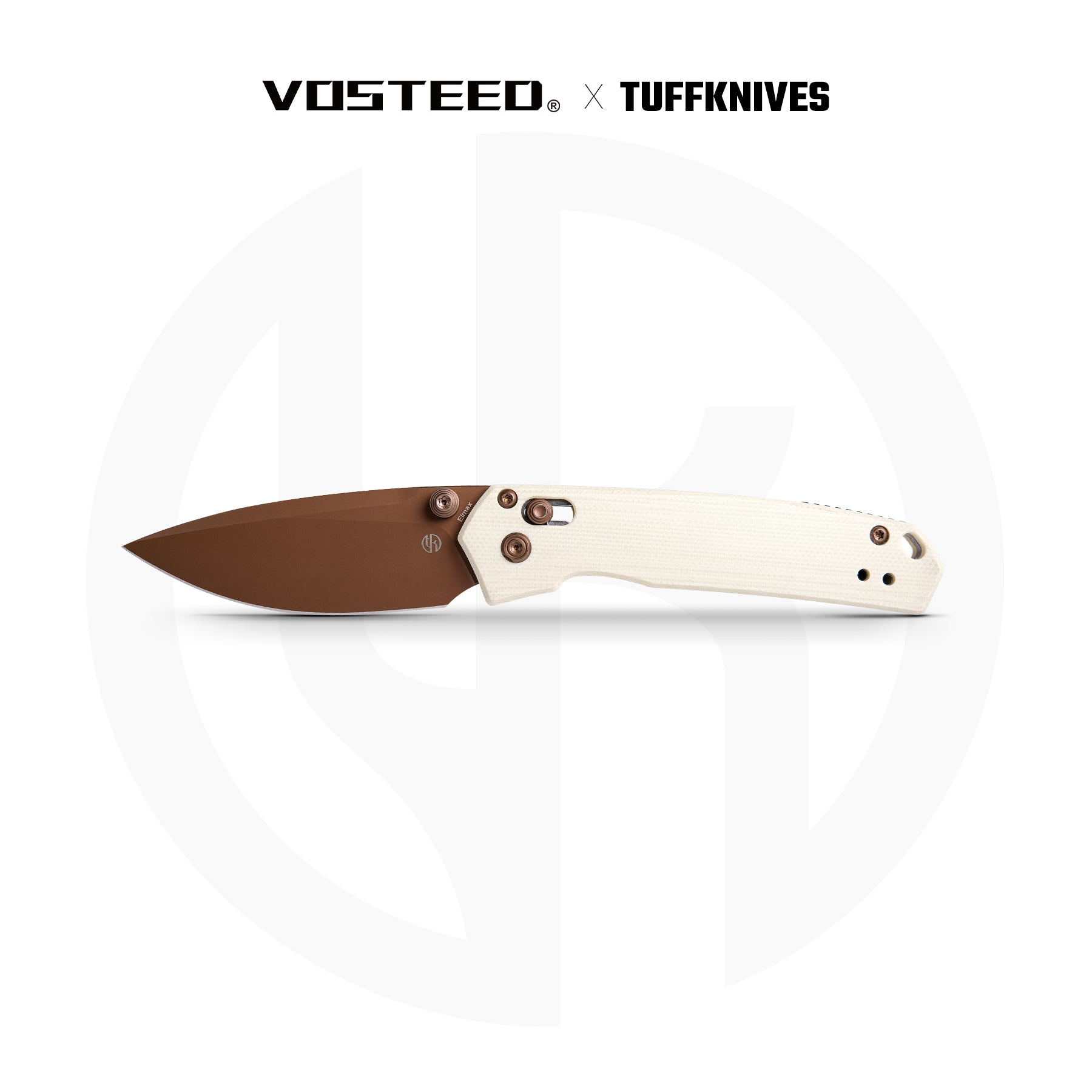 Vosteed Mini Psyop knife with Elmax blade and white handle