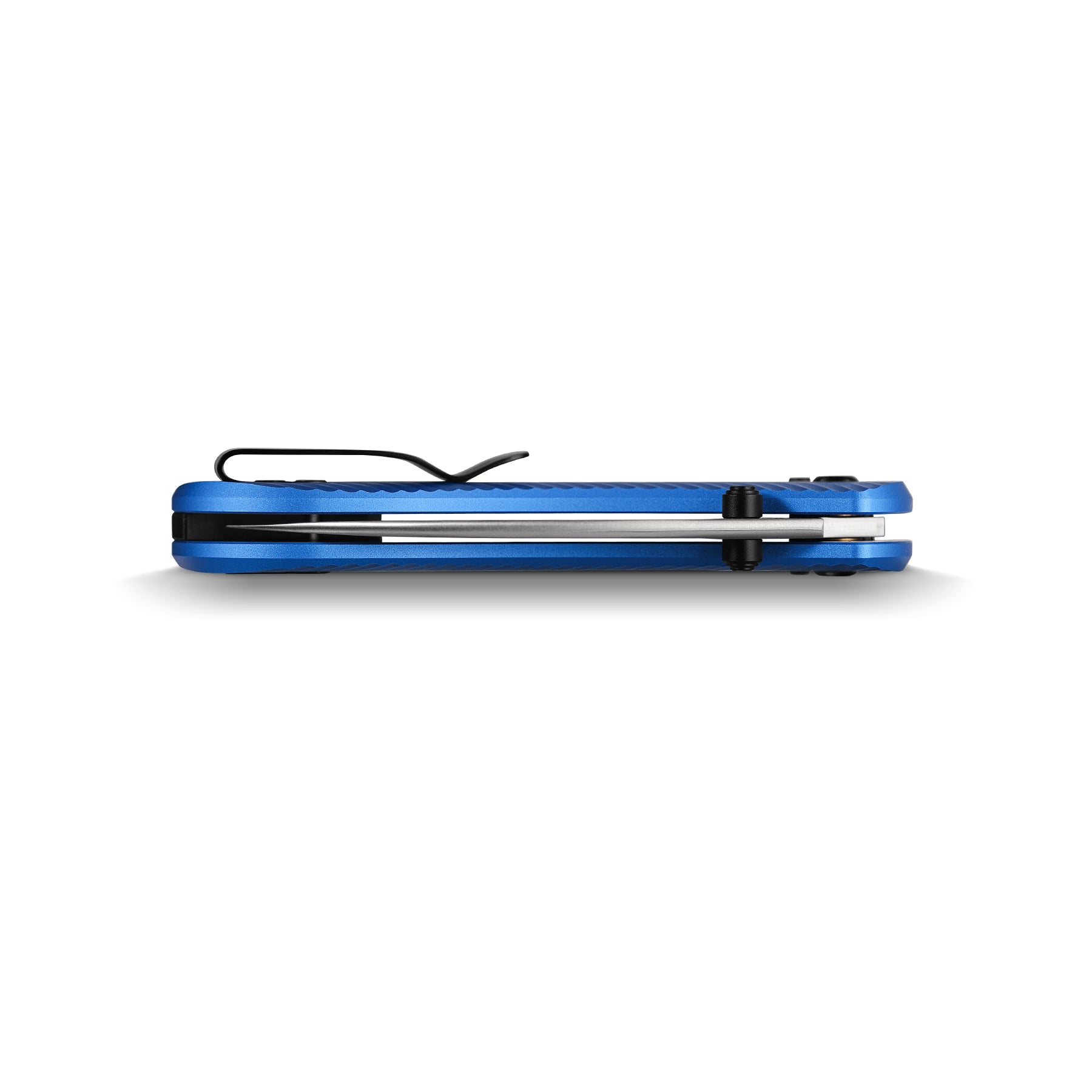 Mini Nightshade knife side profile, showing pocket clip and handle detail.