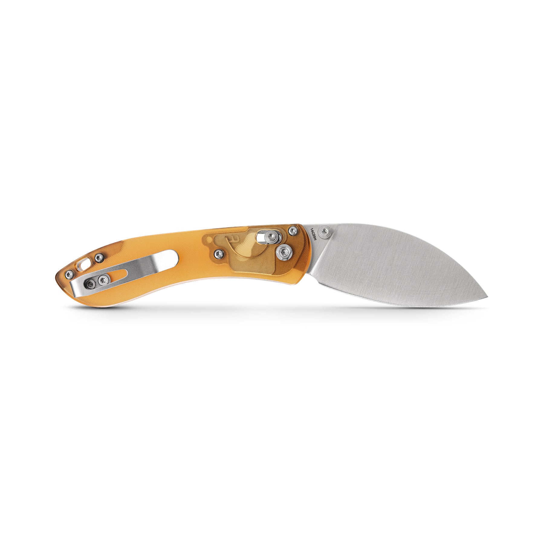 Vosteed Mini Nightshade knife with amber ULTEM handle