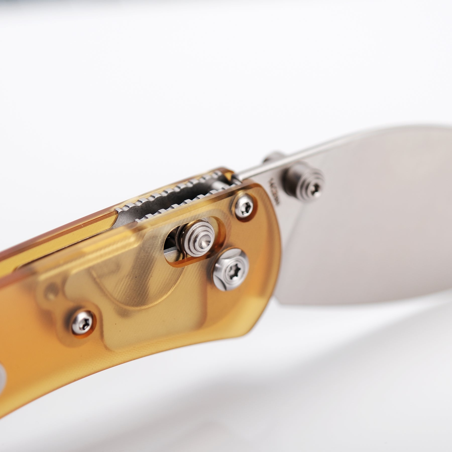 Close-up of Mini Nightshade knife crossbar lock