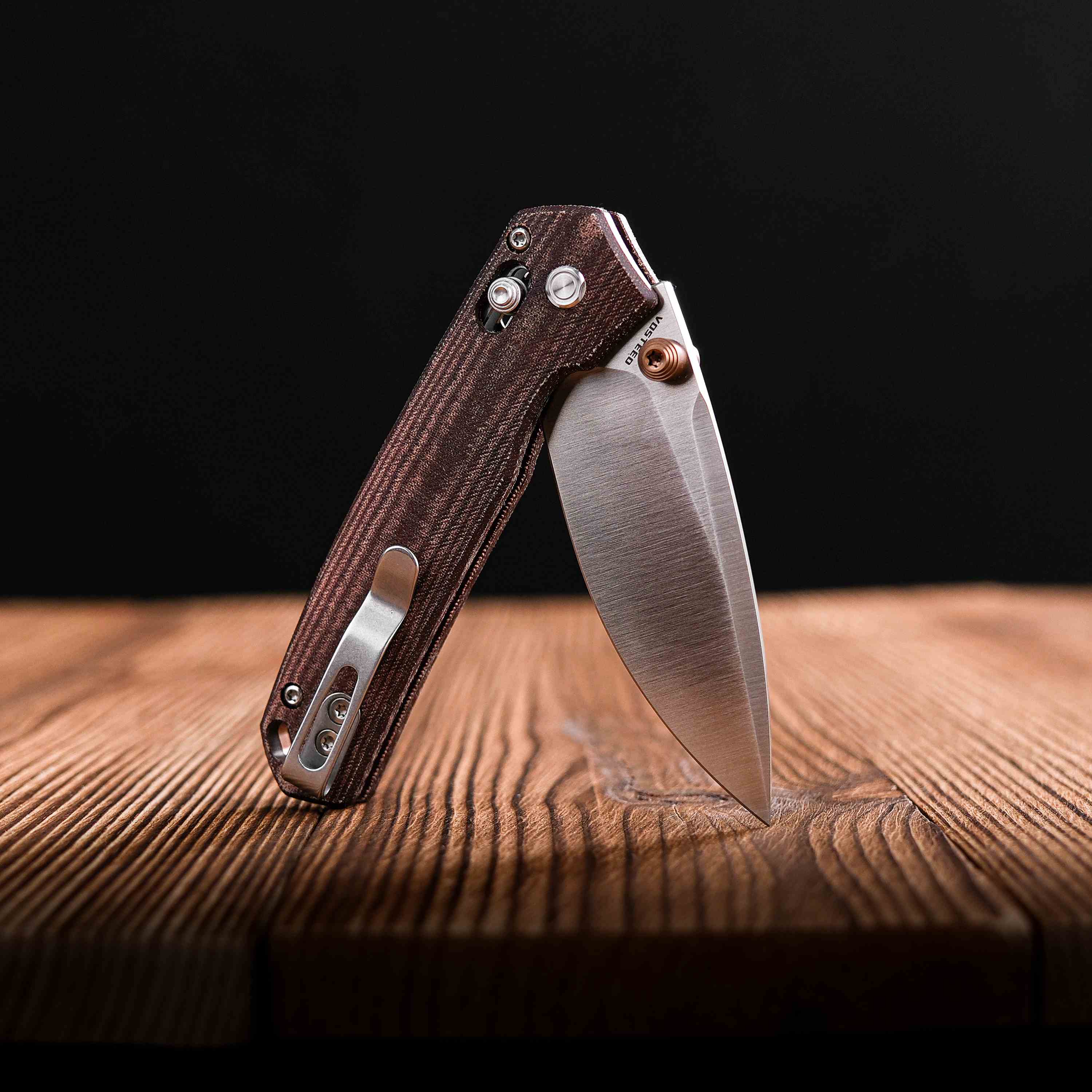 Vosteed Mini Psyop knife, Elmax steel drop point blade