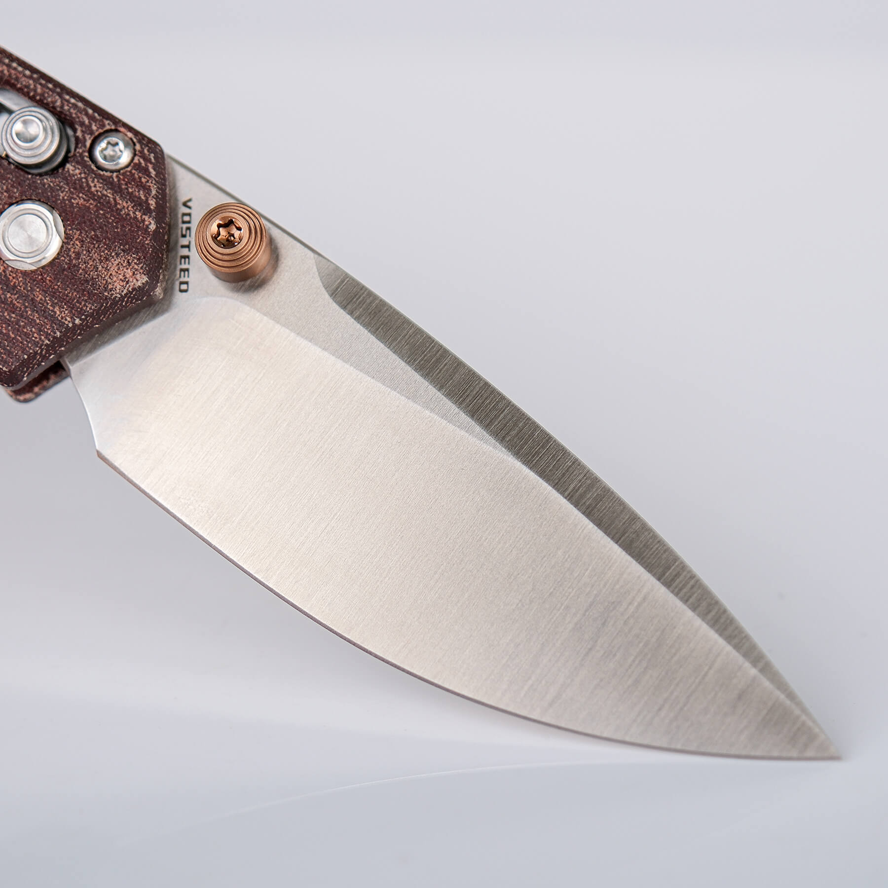 Vosteed Mini Psyop Elmax drop point blade detail