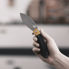 Nightshade® - Shilin Cutter - Liner Lock Knife (3.26" Elmax Blade & Micarta Handle) - NSK002